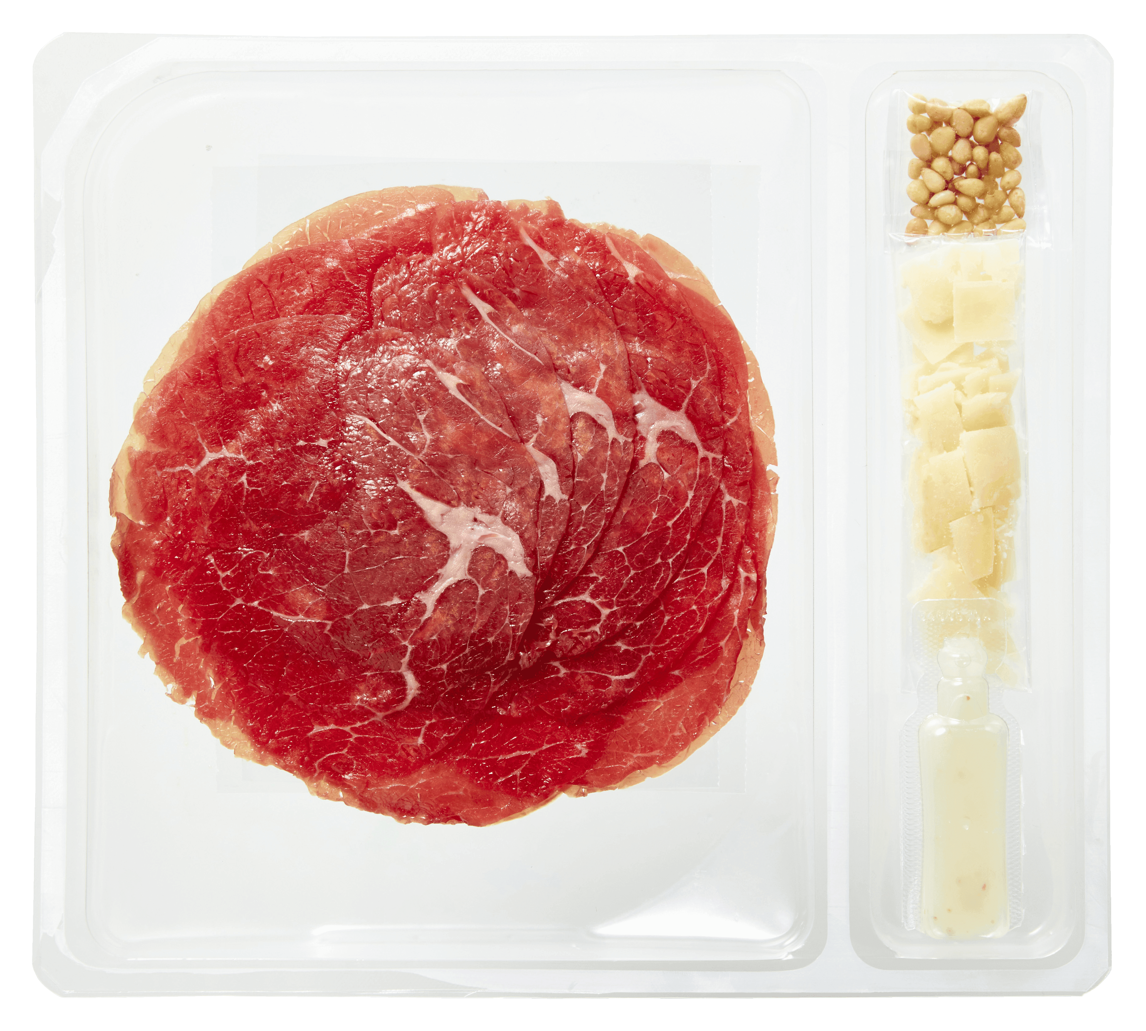 PLUS Carpaccio kaas pijnboompit dressing