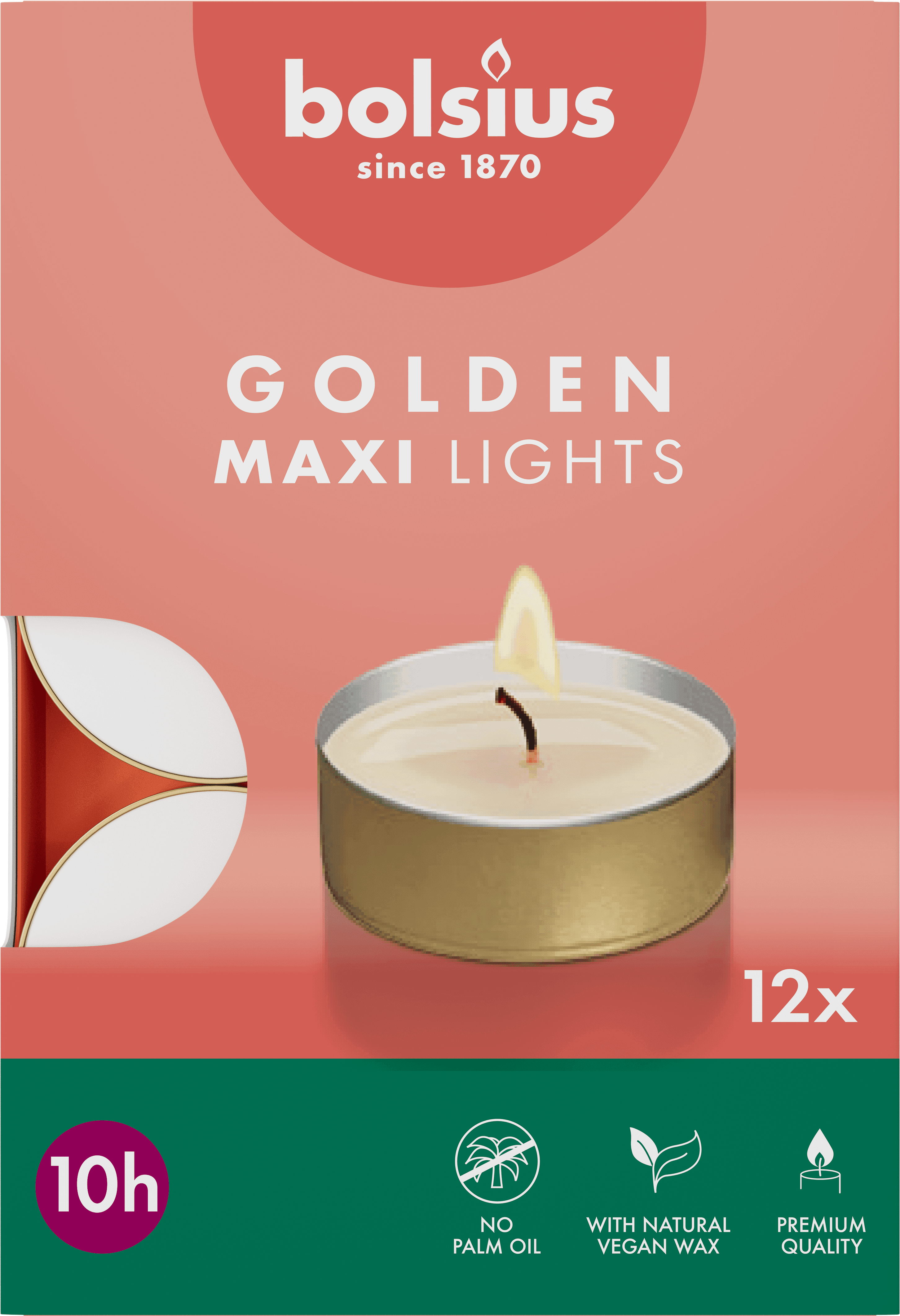 Bolsius Maxi-lichten 10-uur doos 12 Wit