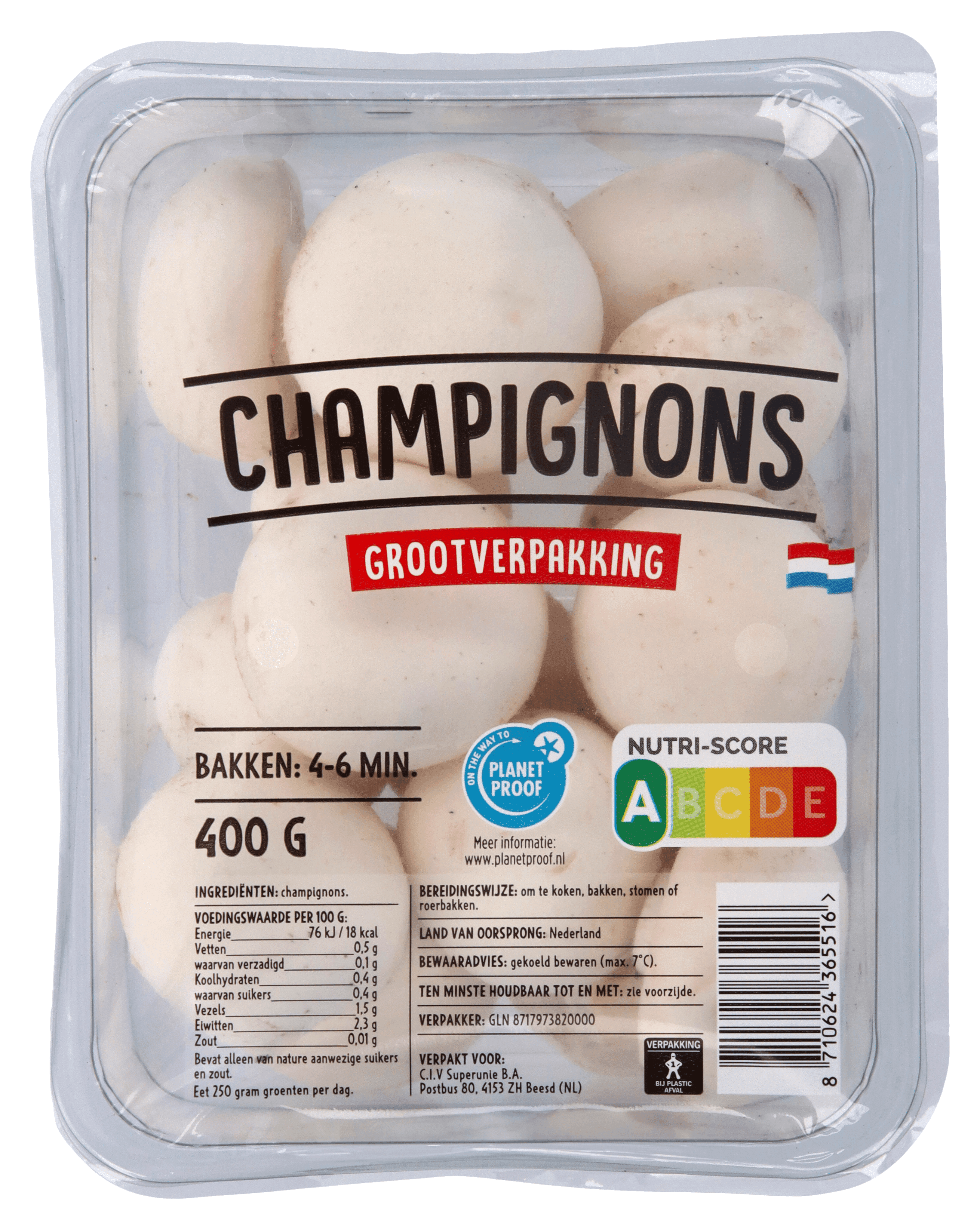 Neutraal Champignons wit voordeelverpakking
