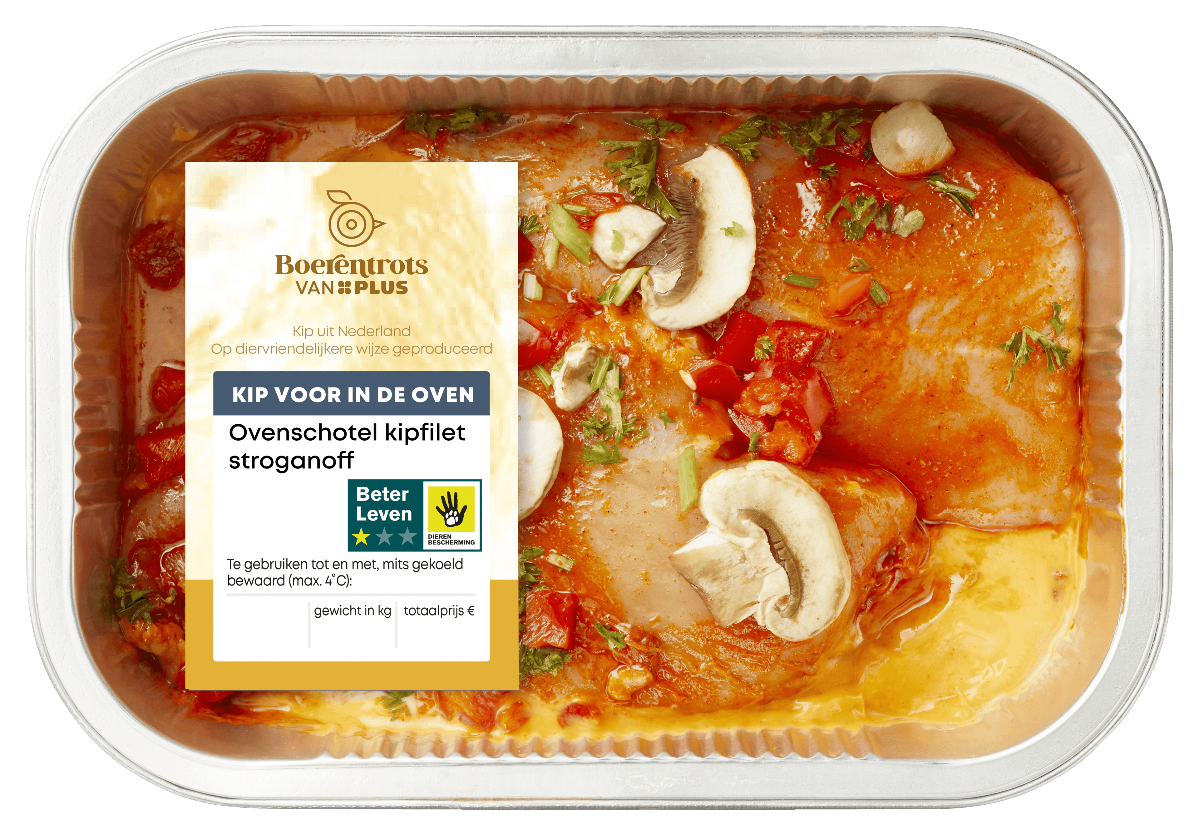 PLUS Boerentrots Ovenschotel Kipfilet stroganoff