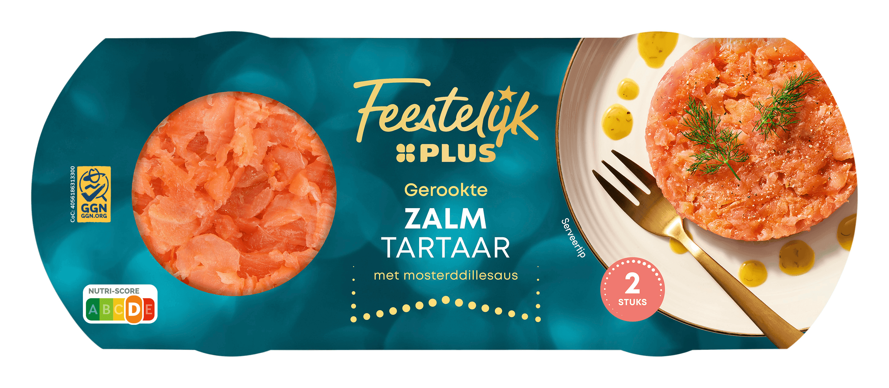 Feestelijk PLUS Gerookte zalmtartaar met mosterd dille