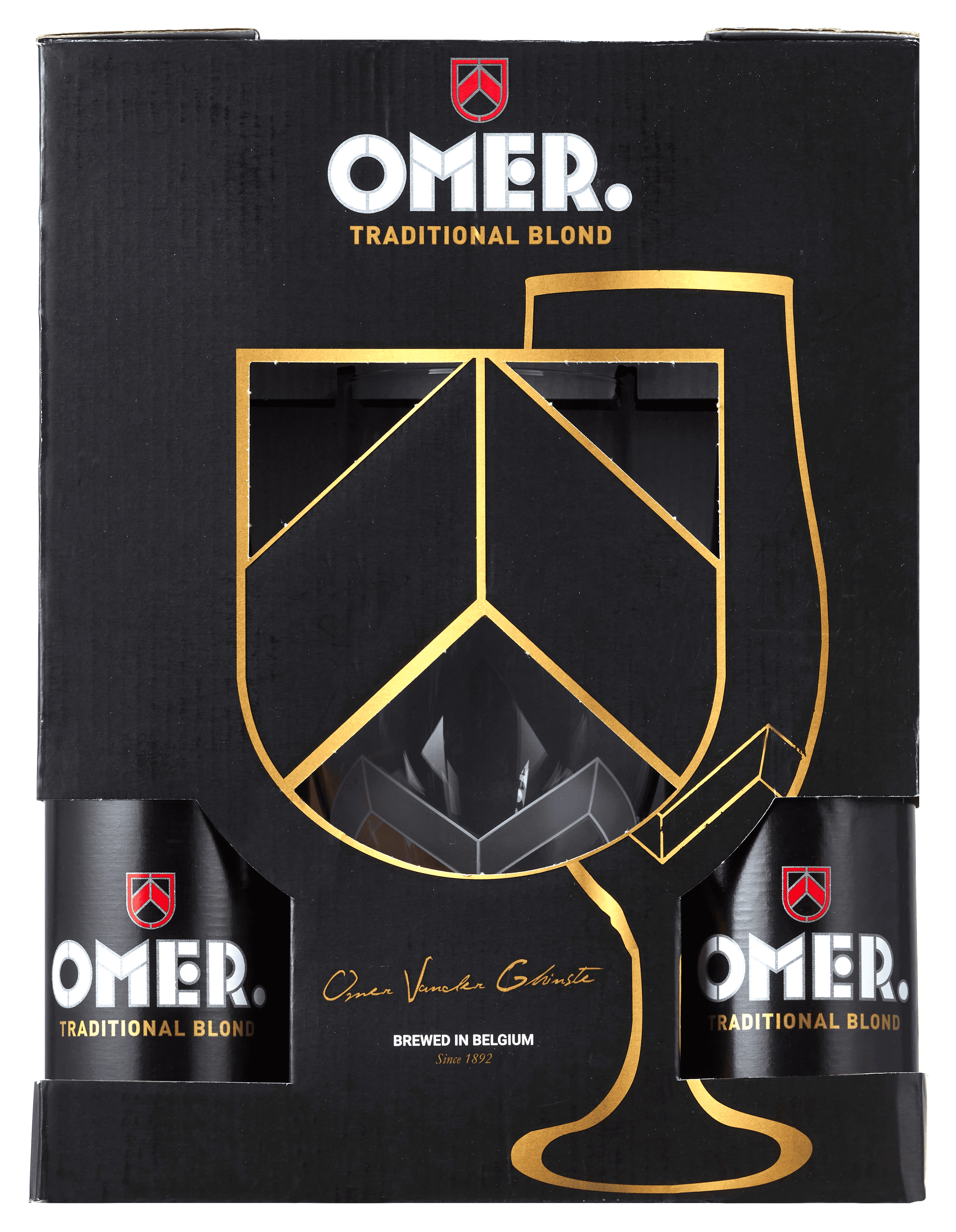 Omer Blond geschenkset met glas 4x33cl