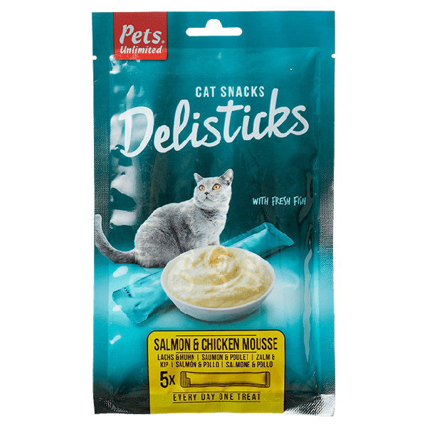 Pets Unlimited Delisticks zalm&kip 5x15gr