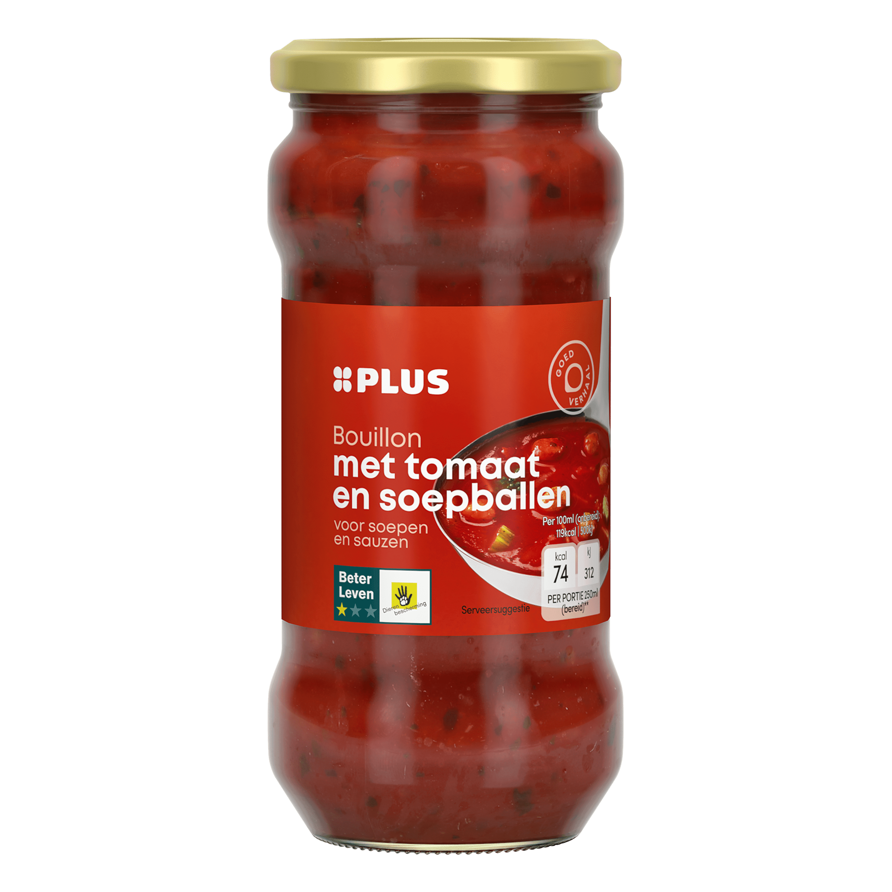 PLUS Bouillon met tomaat en soepballen