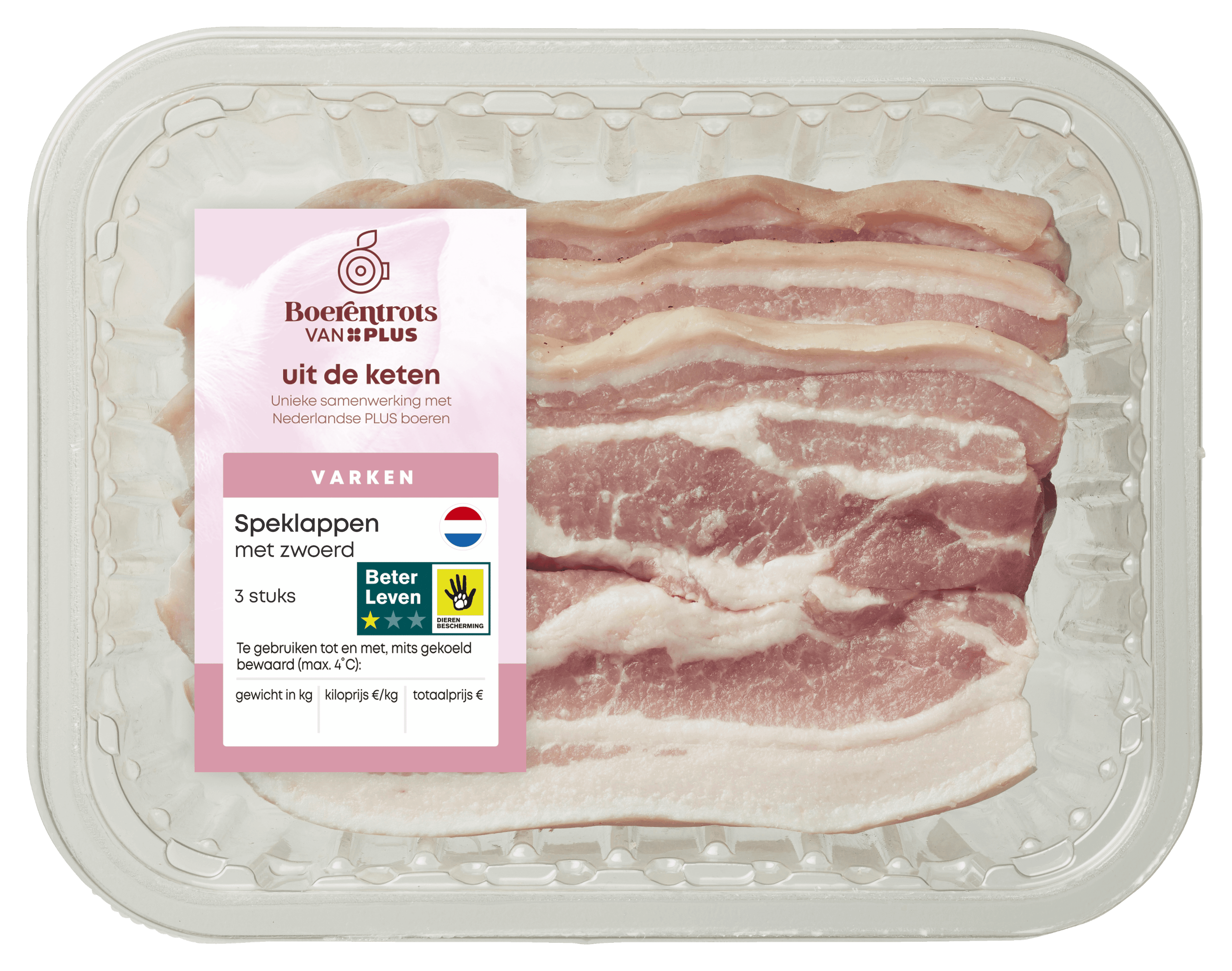 PLUS Boerentrots Speklap met zwoerd 3 stuks