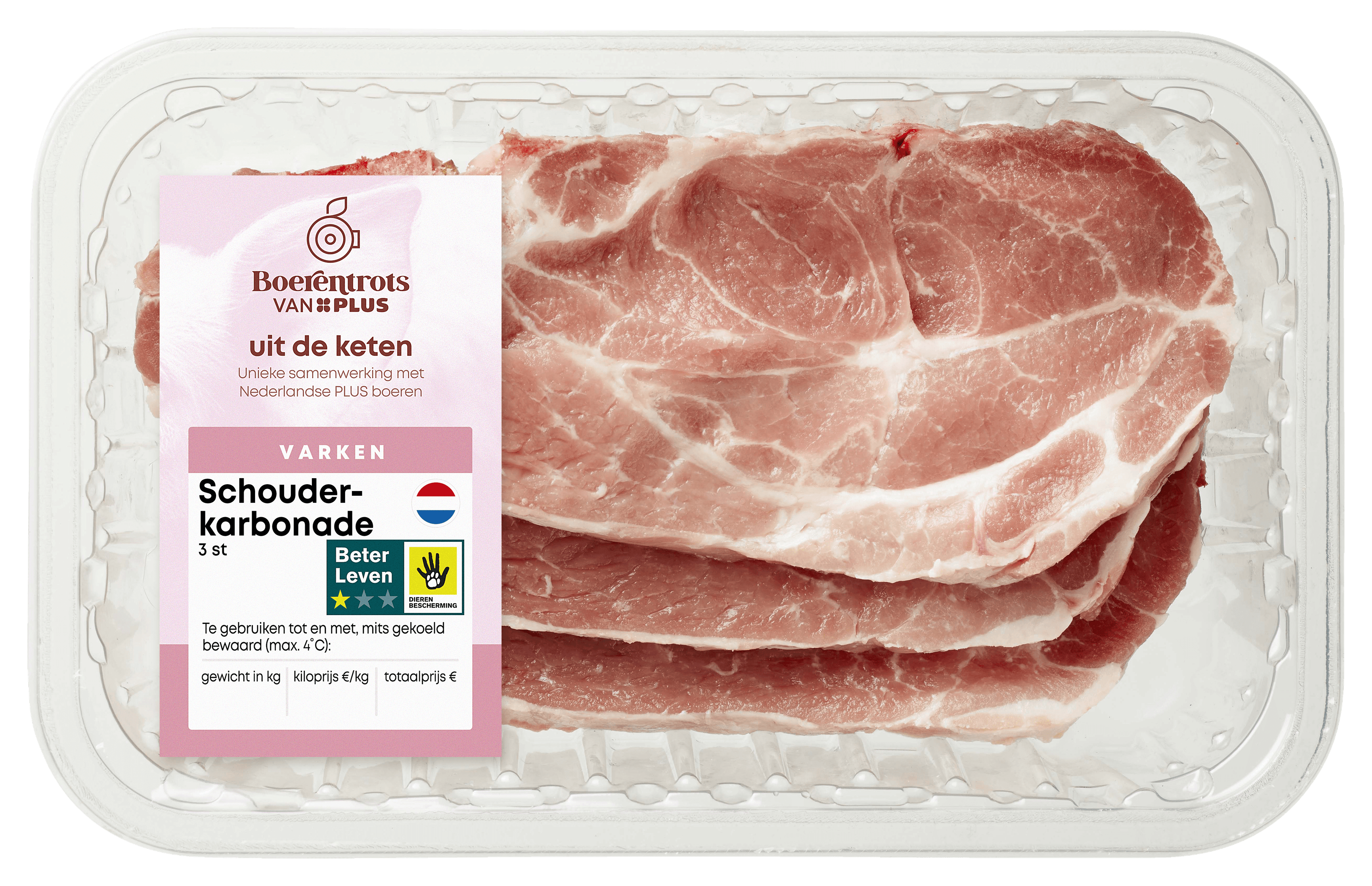 PLUS Boerentrots Schouderkarbonade 3 stuks