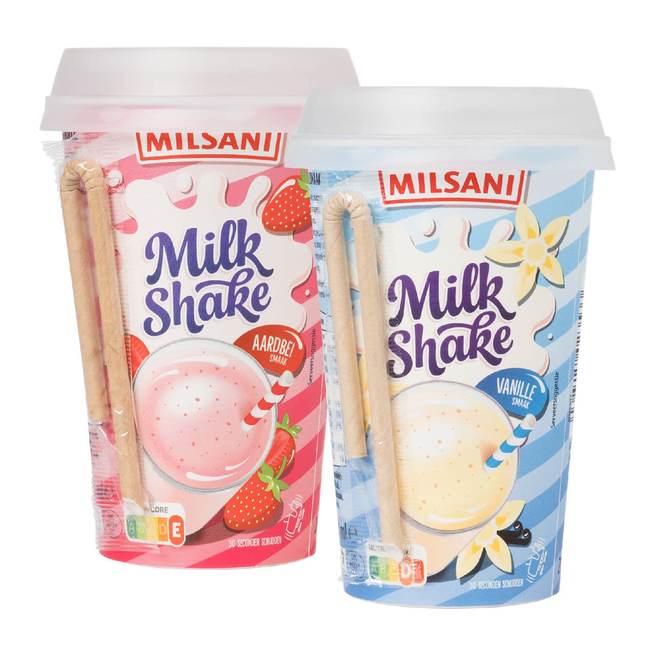 Milkshake aardbei of vanille