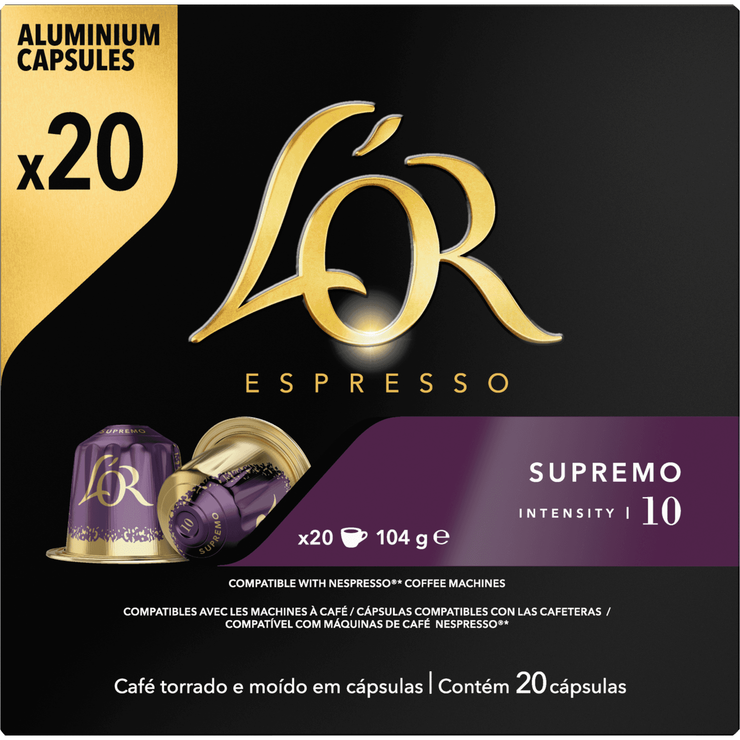 L'Or Koffiecups espresso supremo sterkte 10