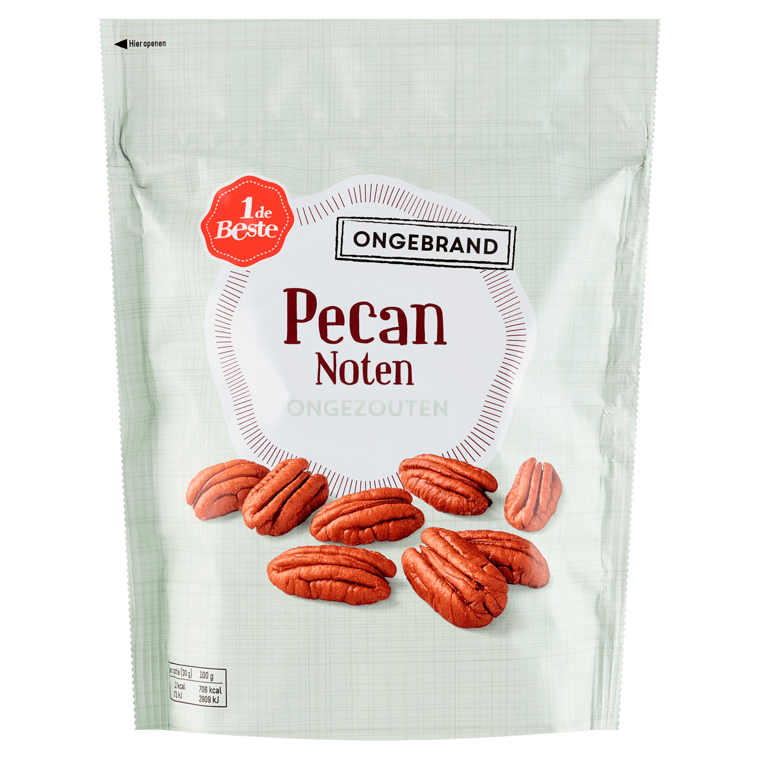 1 De Beste Pecannoten ongebrand, ongezouten