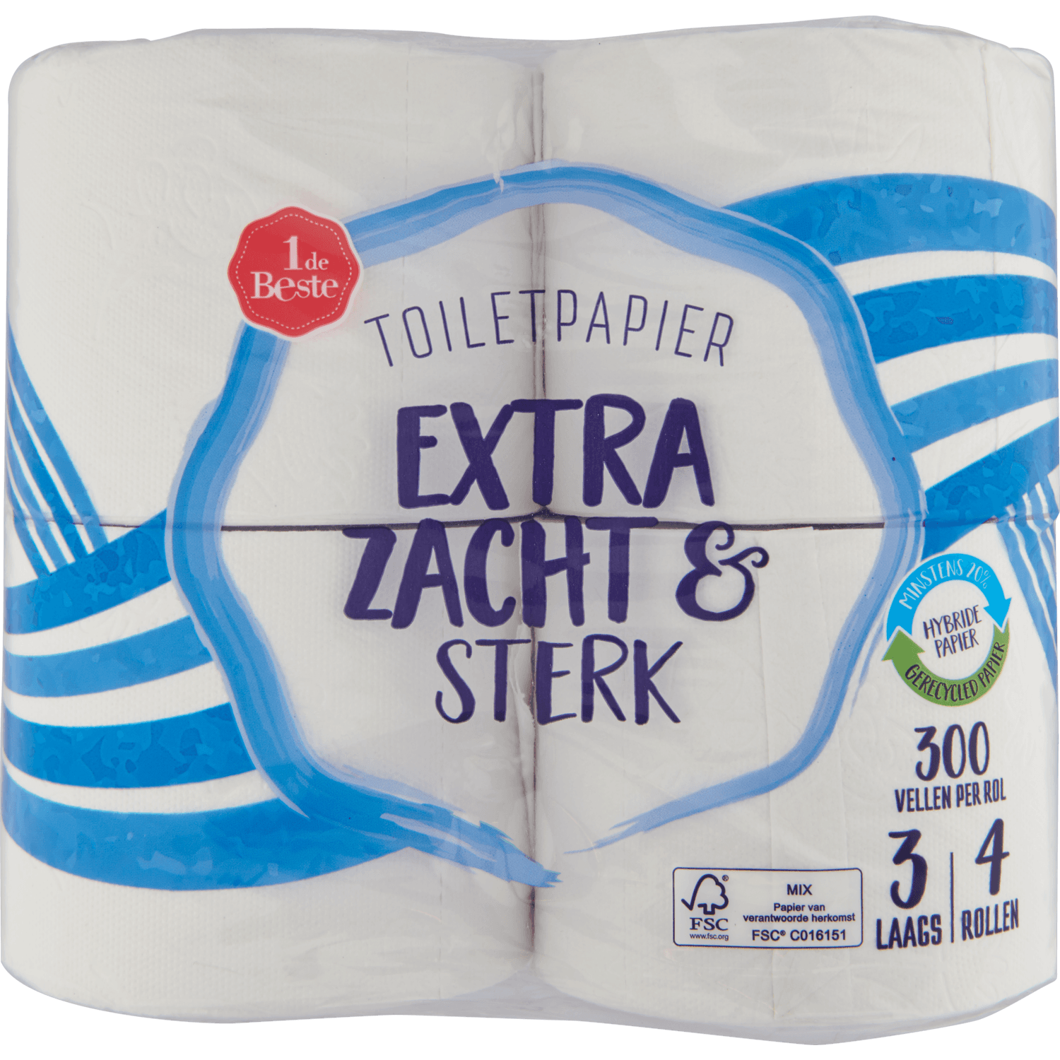 1 De Beste Toiletpapier 4 rollen 3laags maxi rol