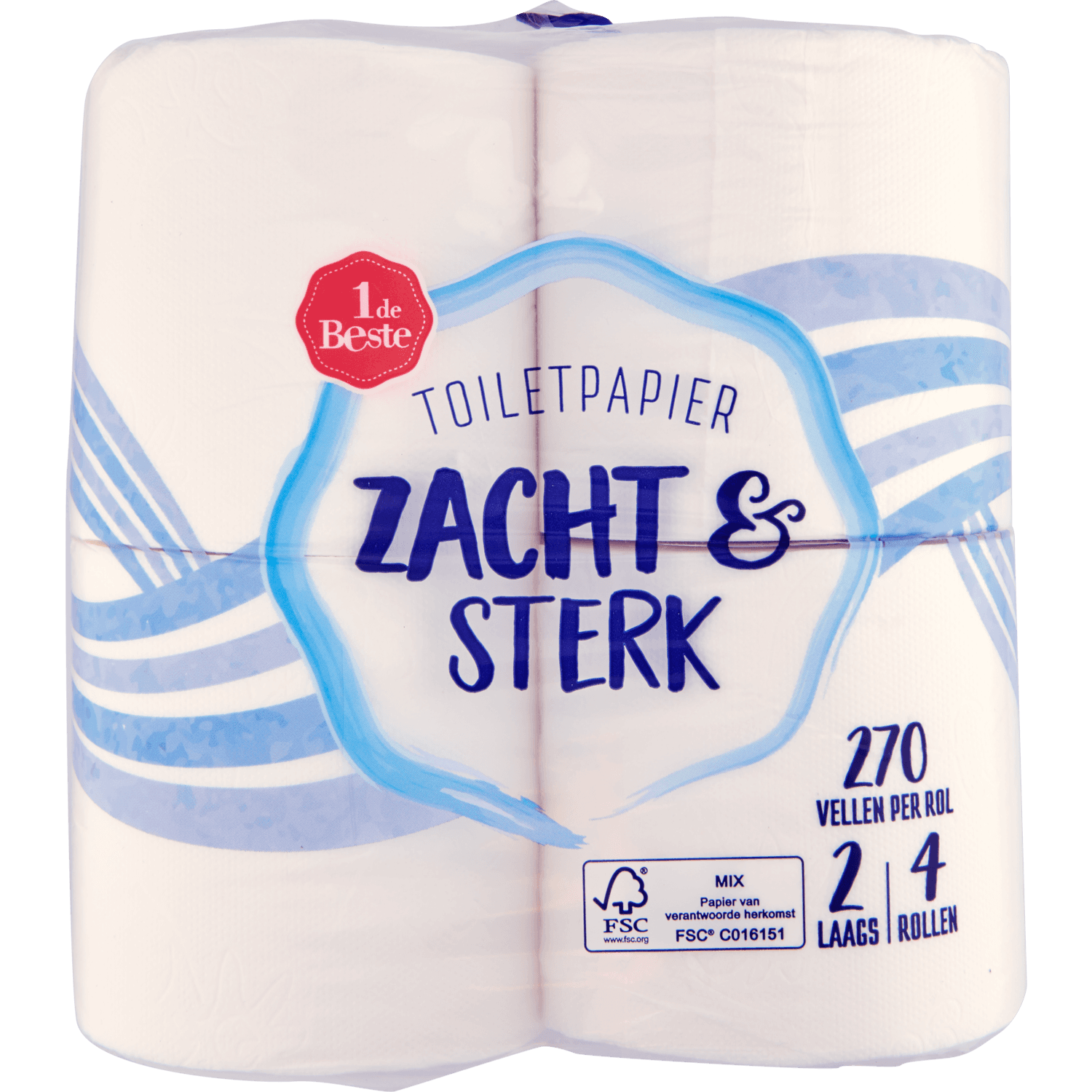 1 De Beste Toiletpapier 4 rollen 2 laags maxi rol