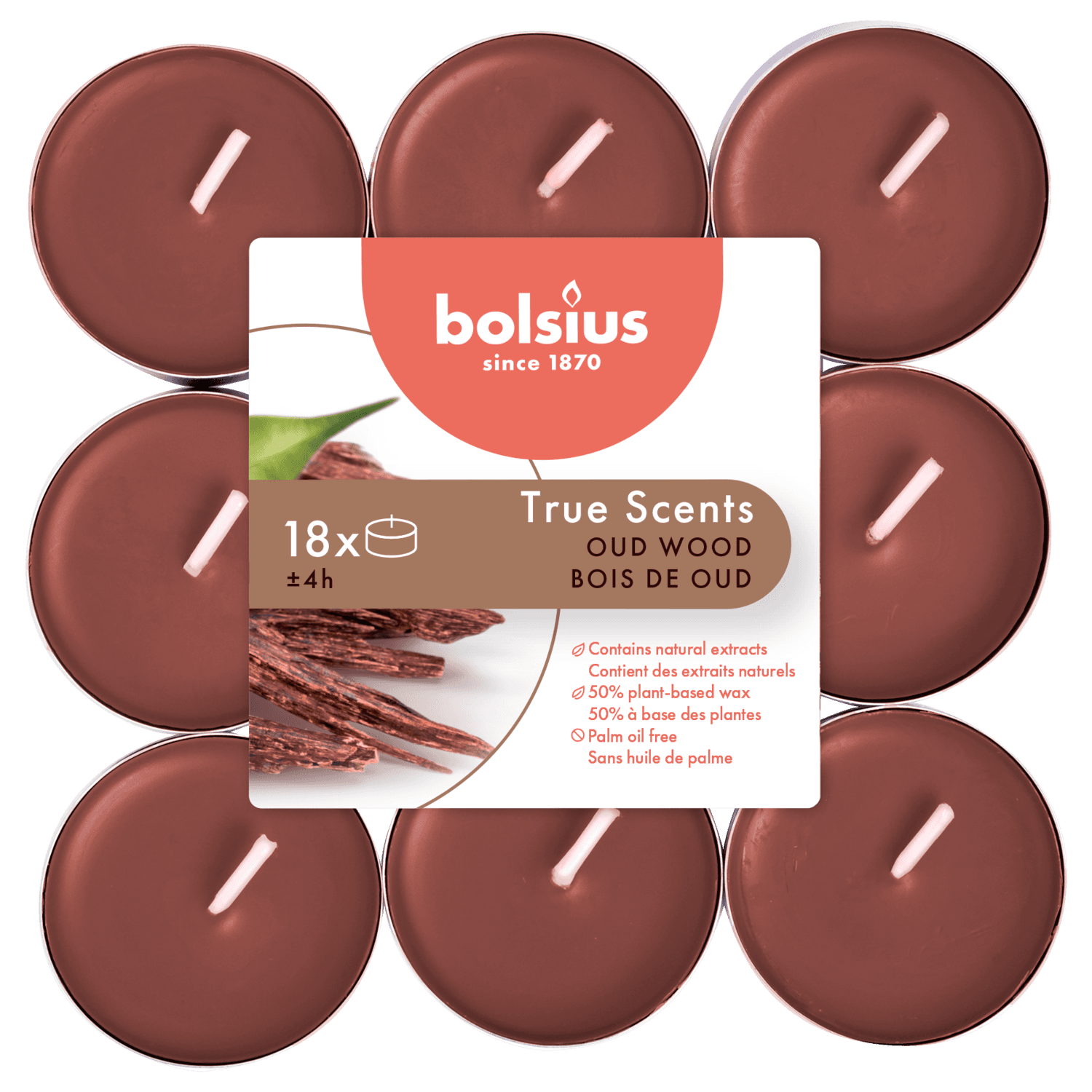 Bolsius True Scents geurtheelichten Oud Wood bruin