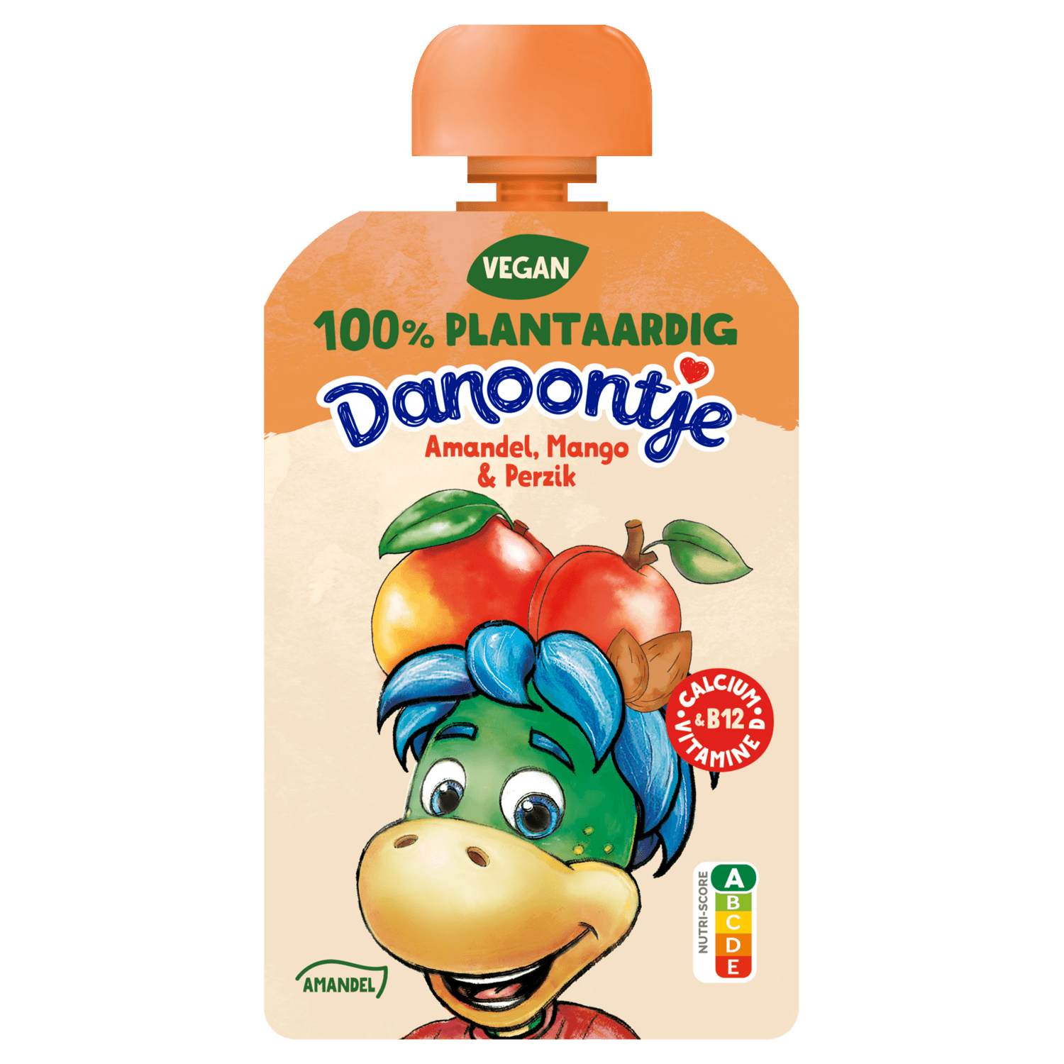 Danoontje Plantaardig Tussendoortje Knijpyoghurt Amandel, Mango & Perzik