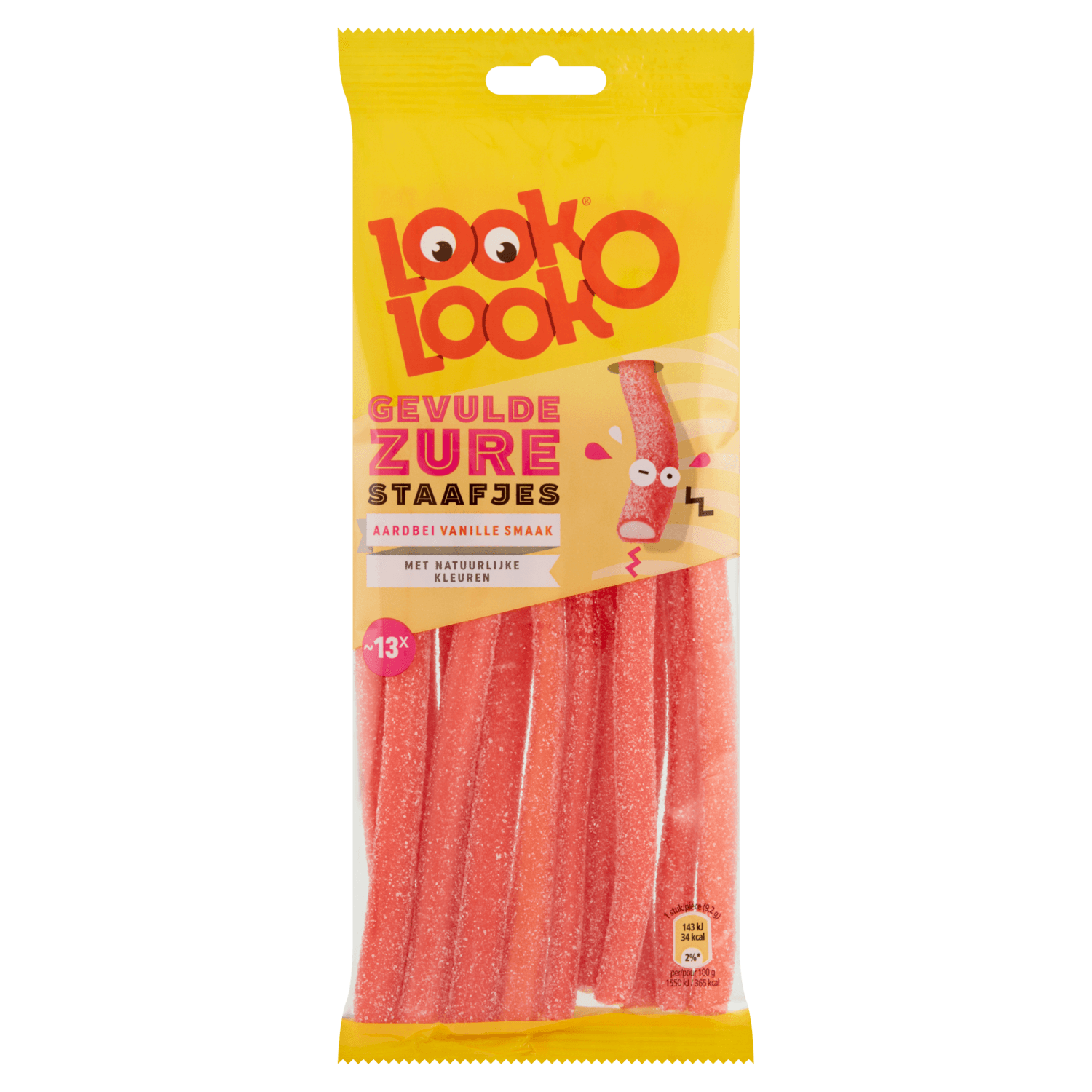 Look O Look Zuur gevulde staafjes Zuur Snoep Zak