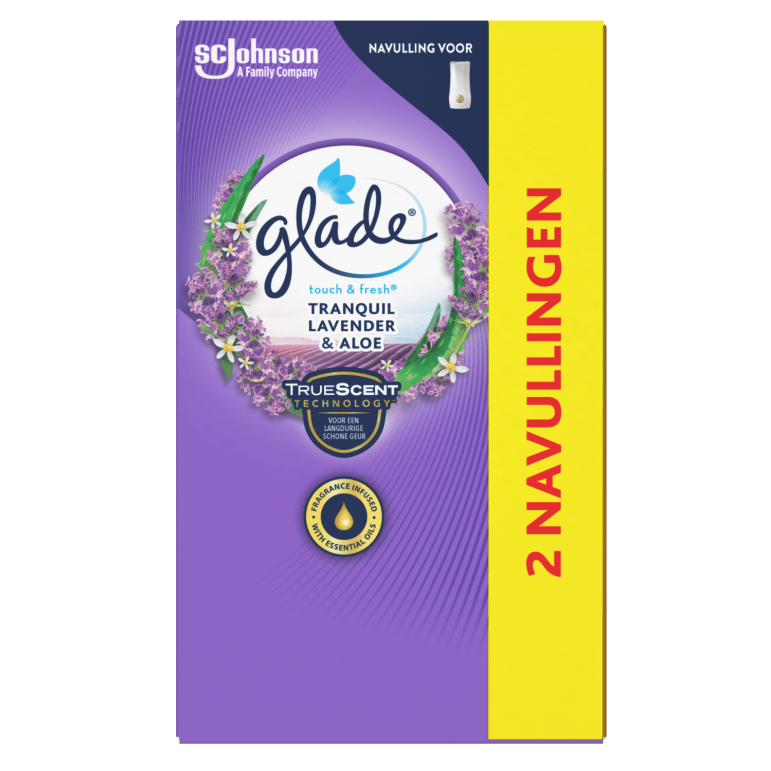 Glade Luchtverfrisser touch & fresh navulling duo lavender & aloe