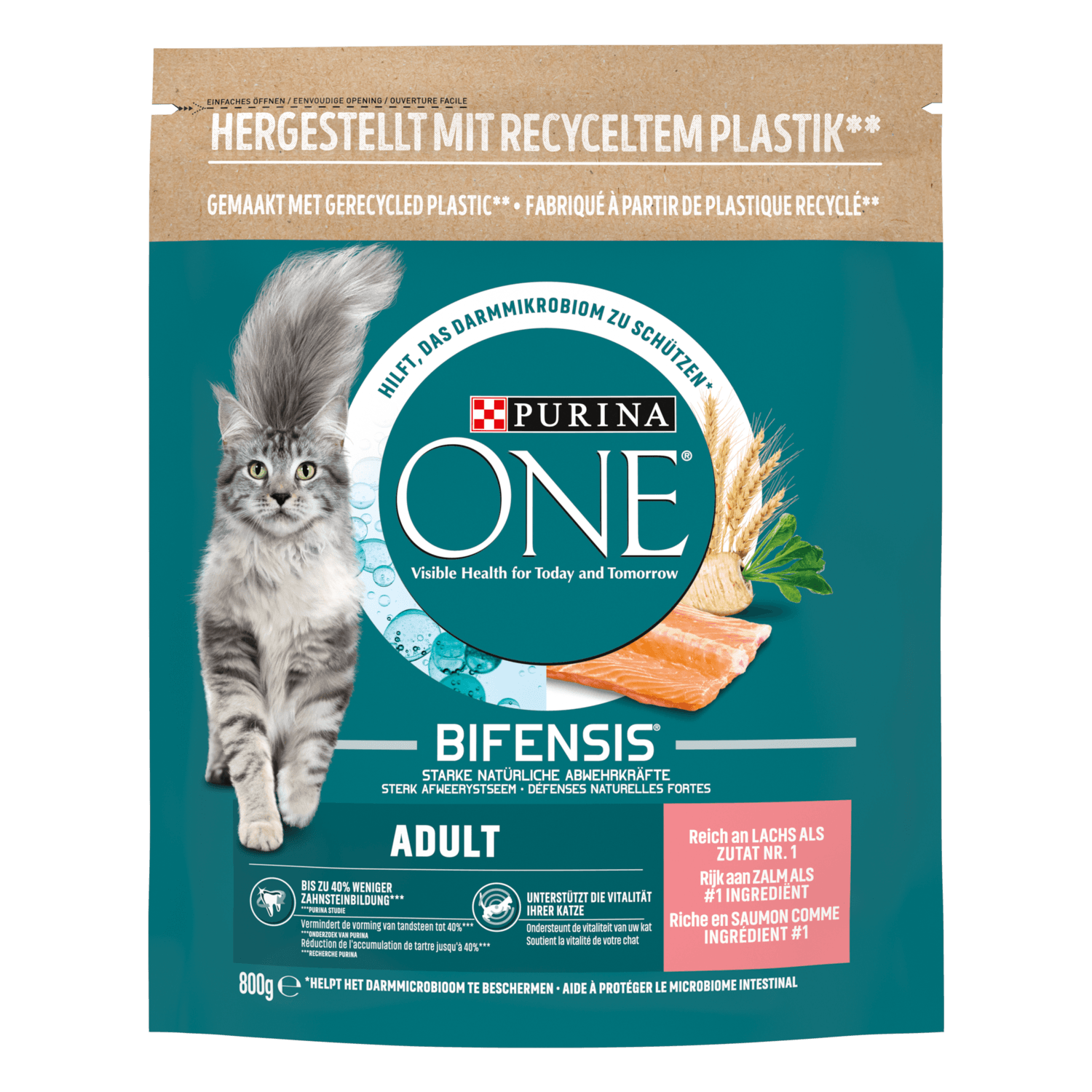 Purina One Kattenvoer adult zalm & volkoren granen