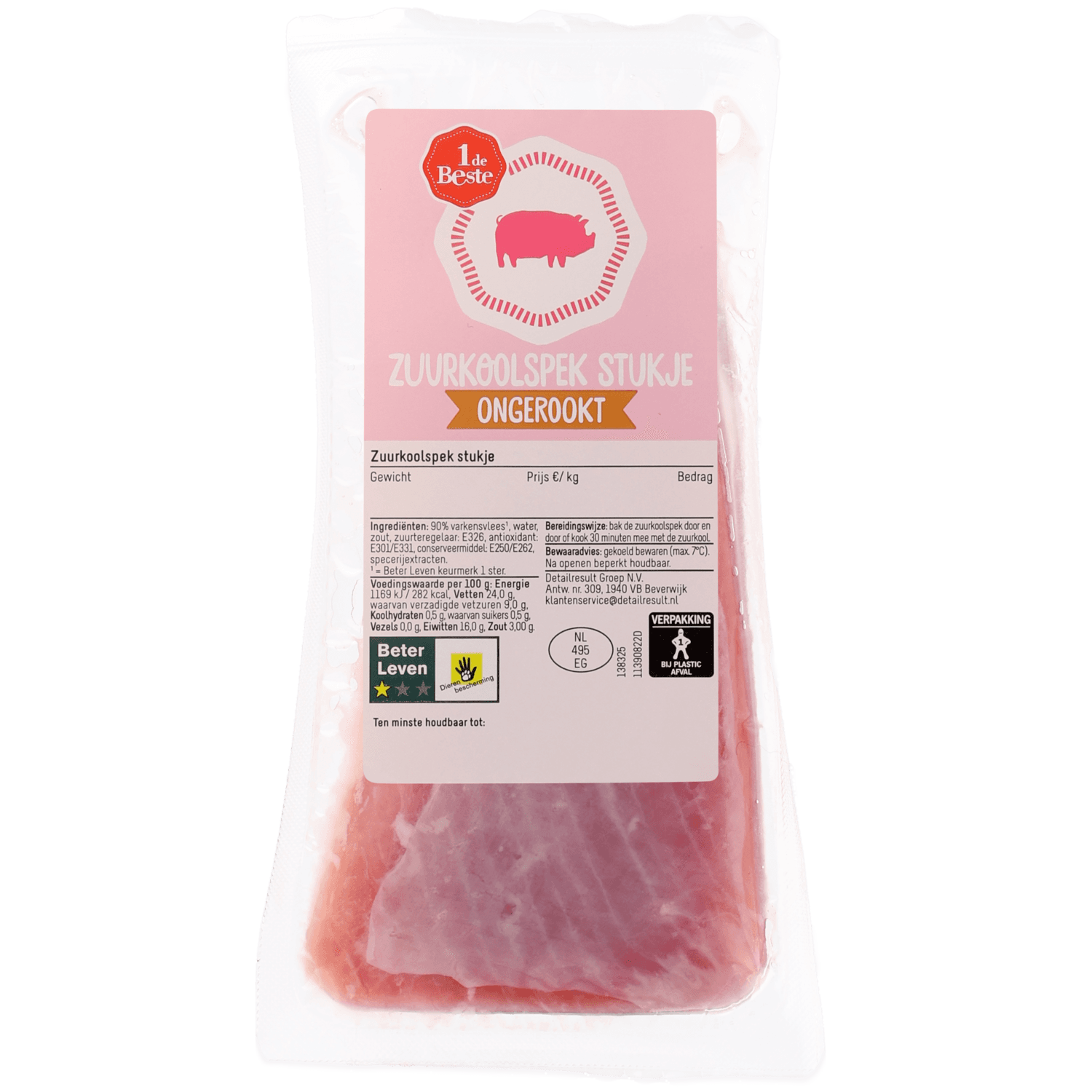 1 De Beste Zuurkoolspek stukje ongerookt