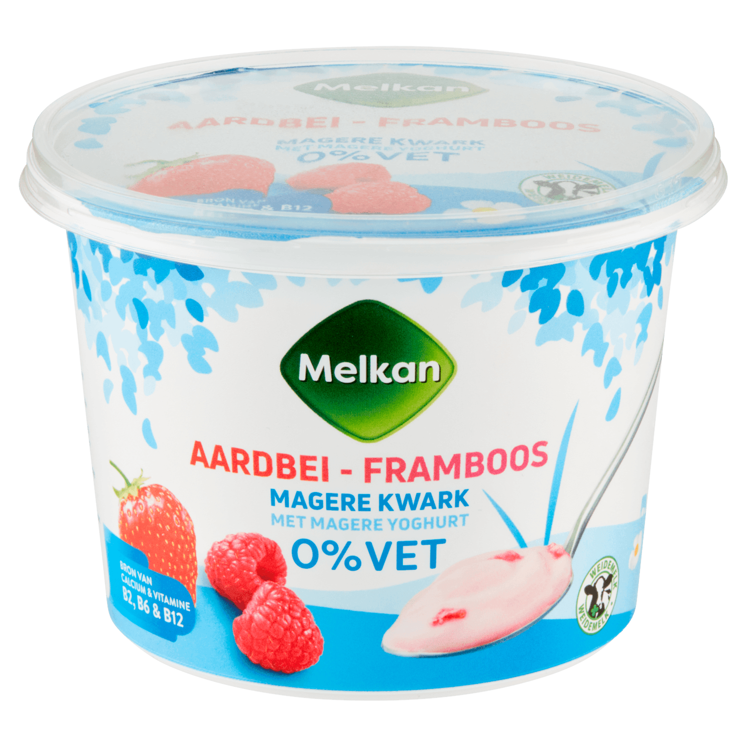 Melkan Magere kwark aardbei-framboos