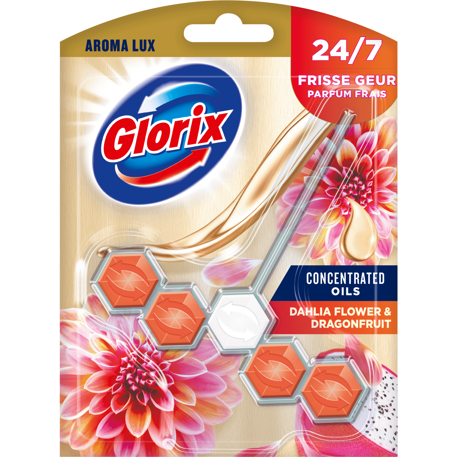 Glorix Toiletblok aroma lux dahlia flower & dragonfruit