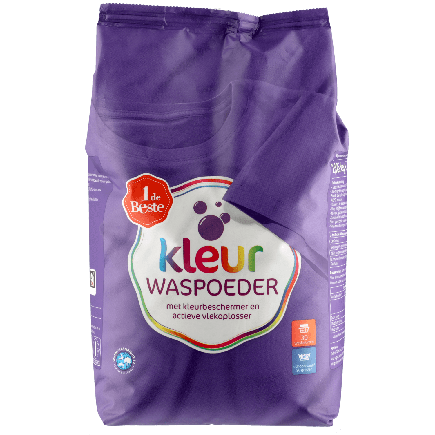 1 De Beste Waspoeder kleur 30 wasbeurten