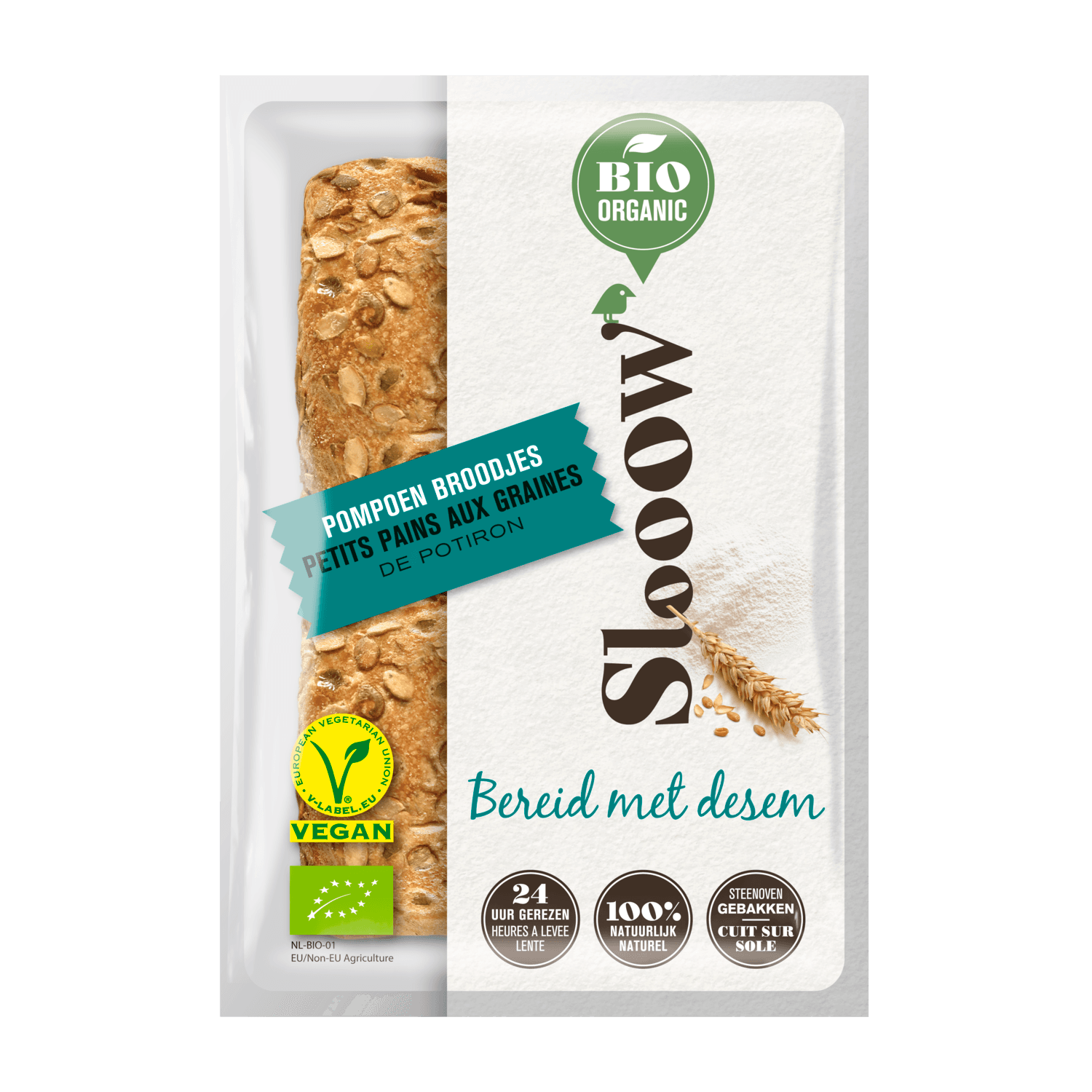 Slooow BIO Pompoenbroodjes 4 stuks