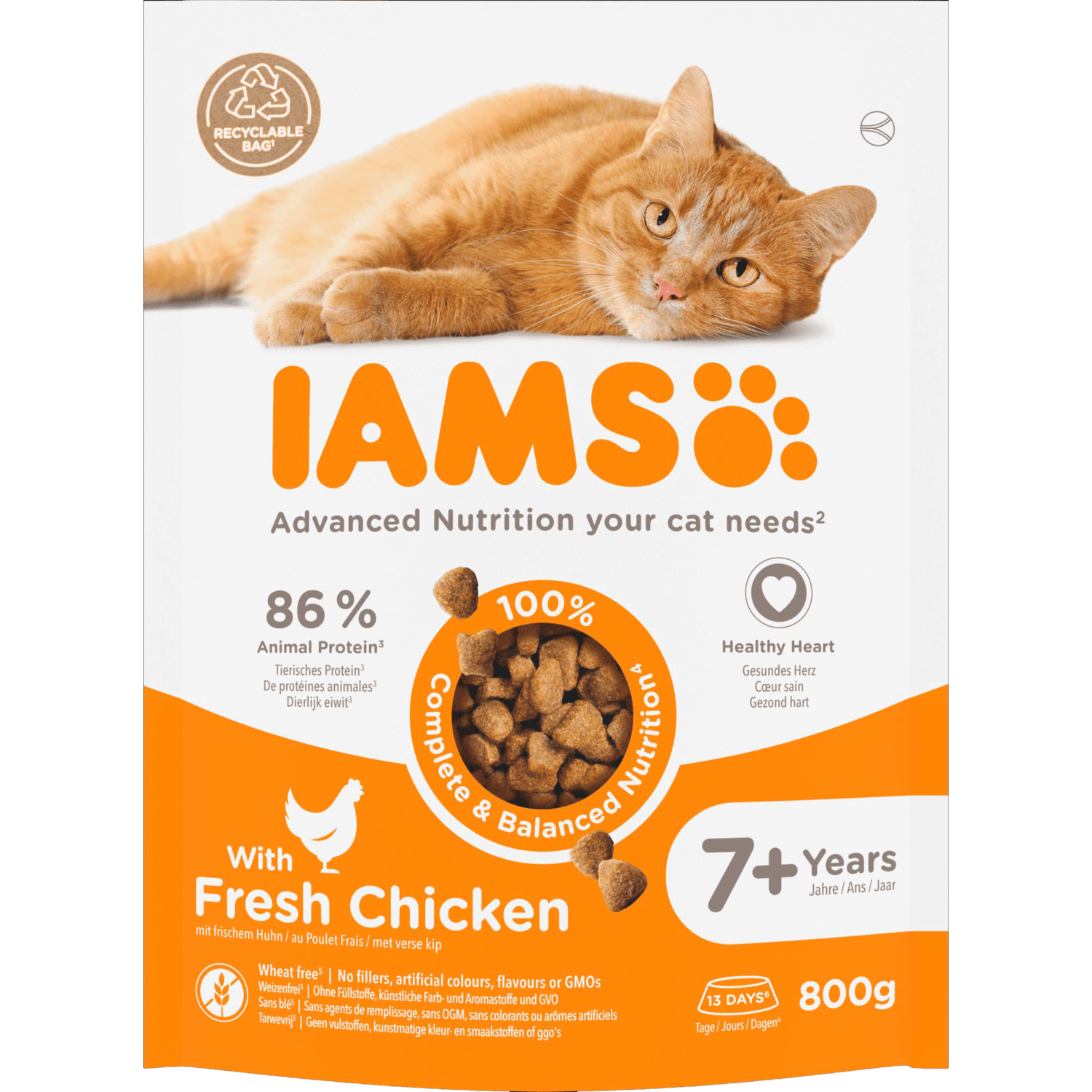 Iams Kattenvoer vitality senior met verse kip