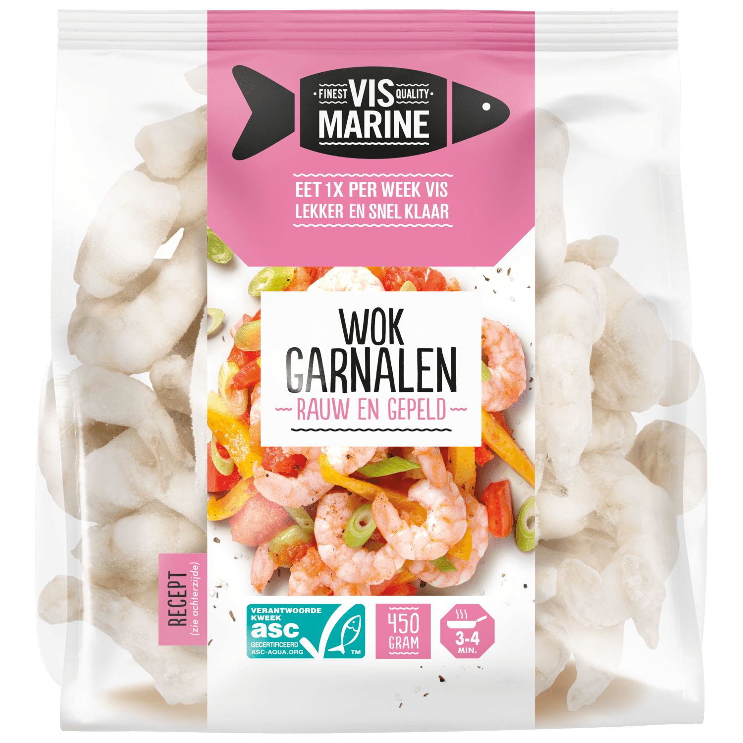 Vis Marine Wok garnalen rauw en gepeld
