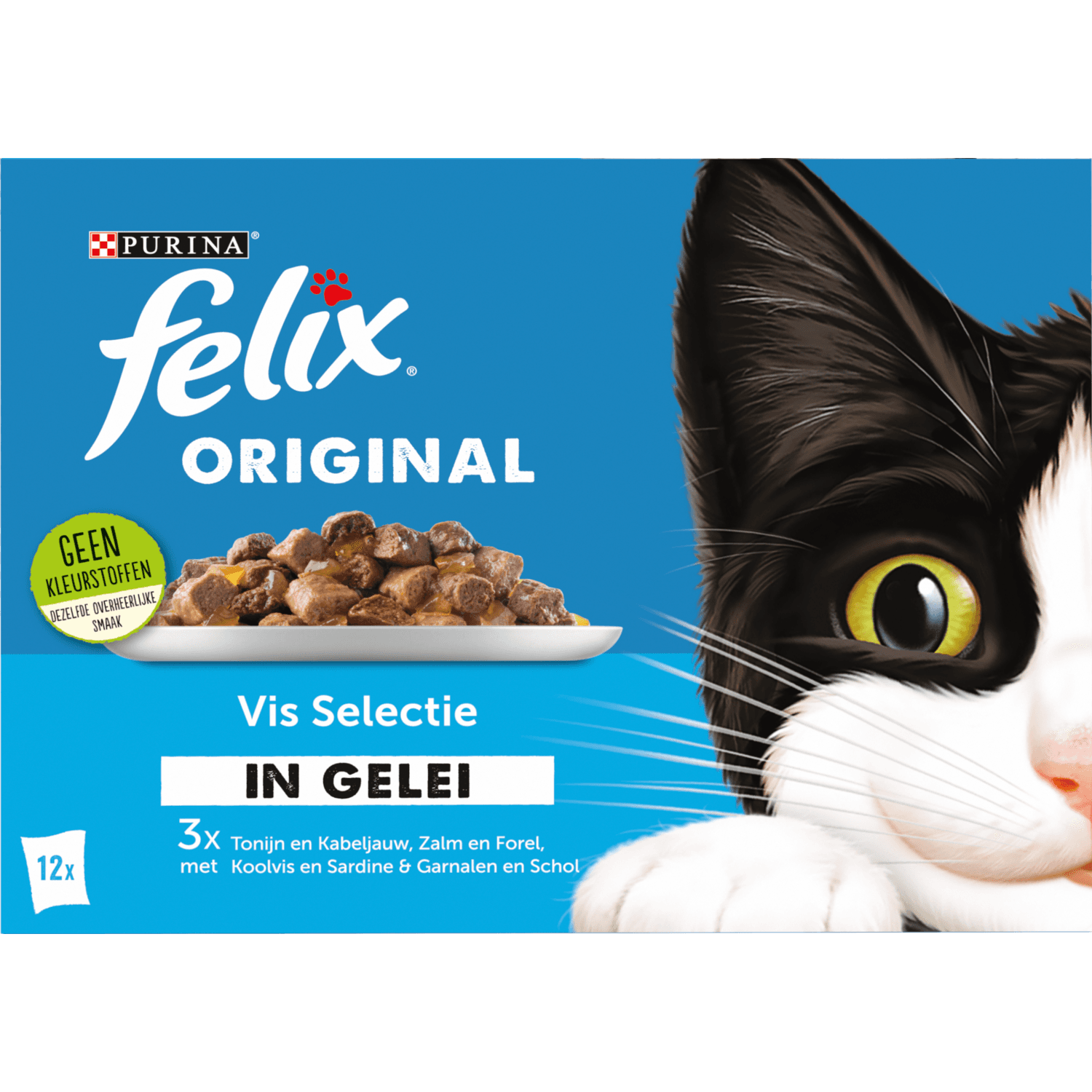 Felix Kattenvoer vis selectie in gelei 12 stuks