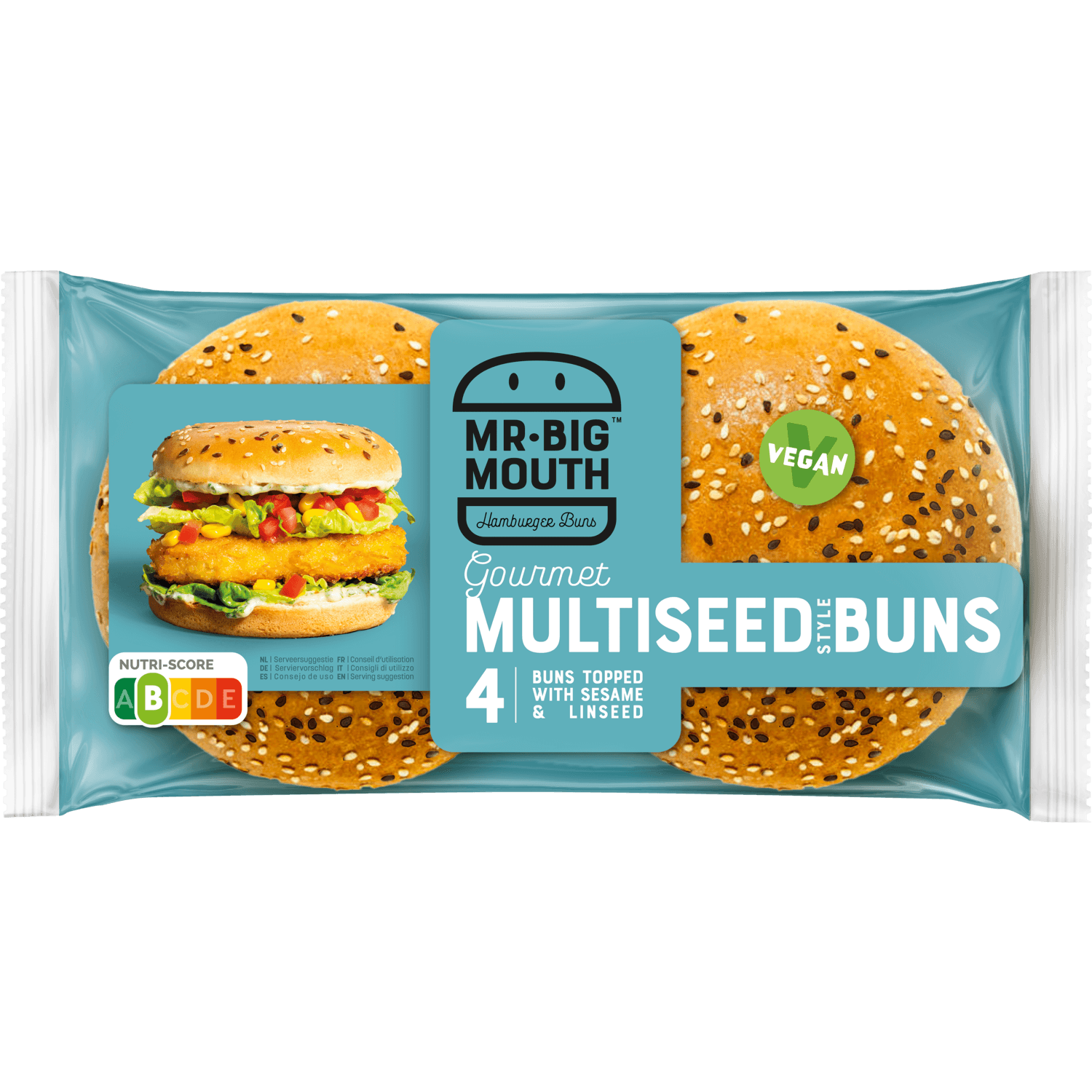 Mr. Big Mouth Hamburger bun multiseeds