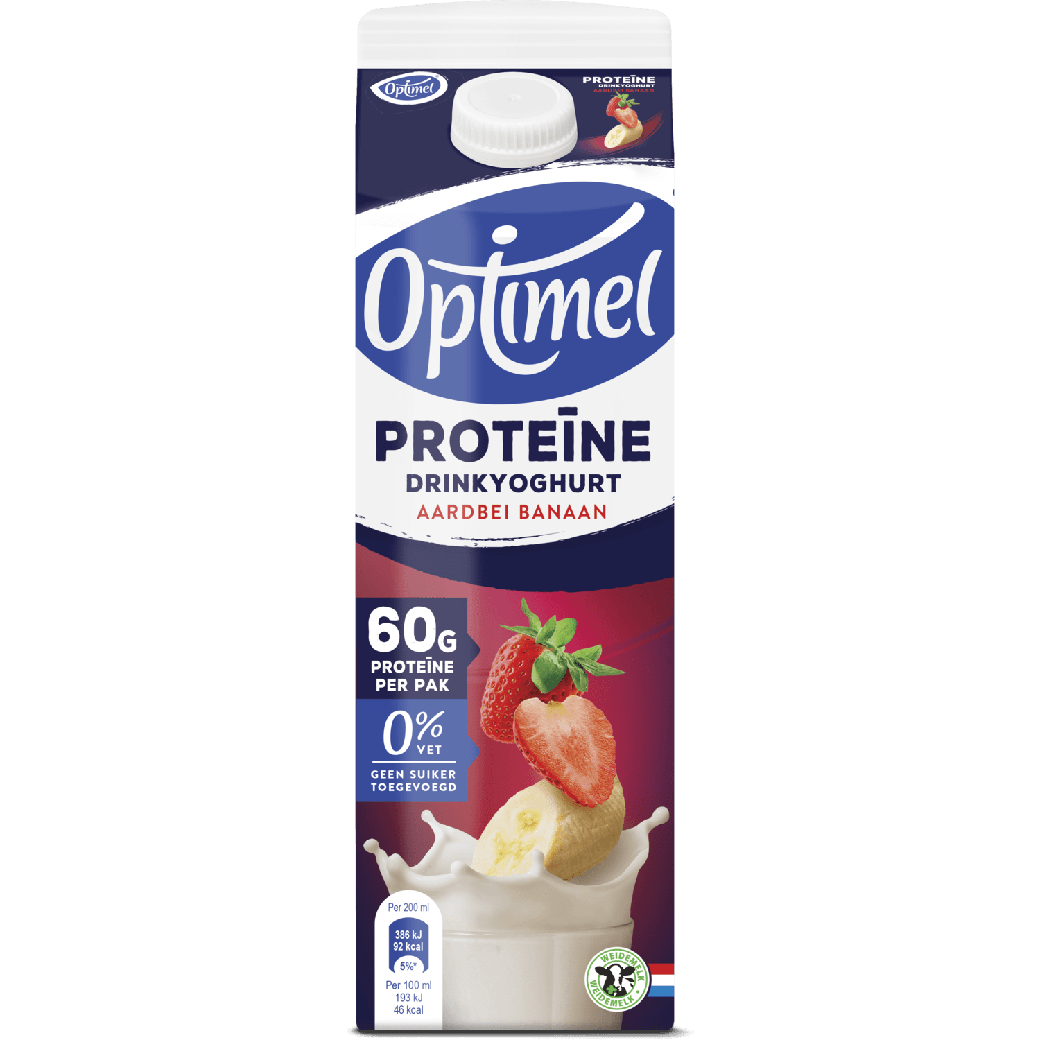 Optimel Drinkyoghurt aardbei banaan proteine