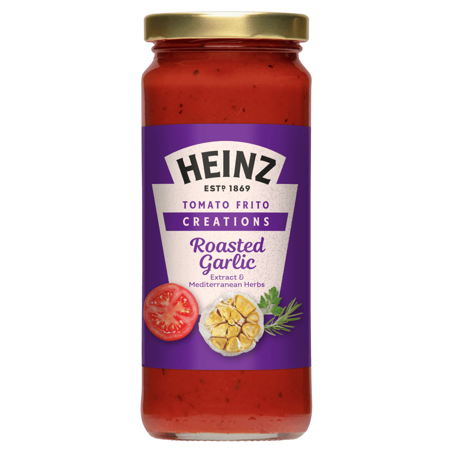 Heinz Tomato Frito Creations met geroosterde knoflook & Mediterraanse kruiden