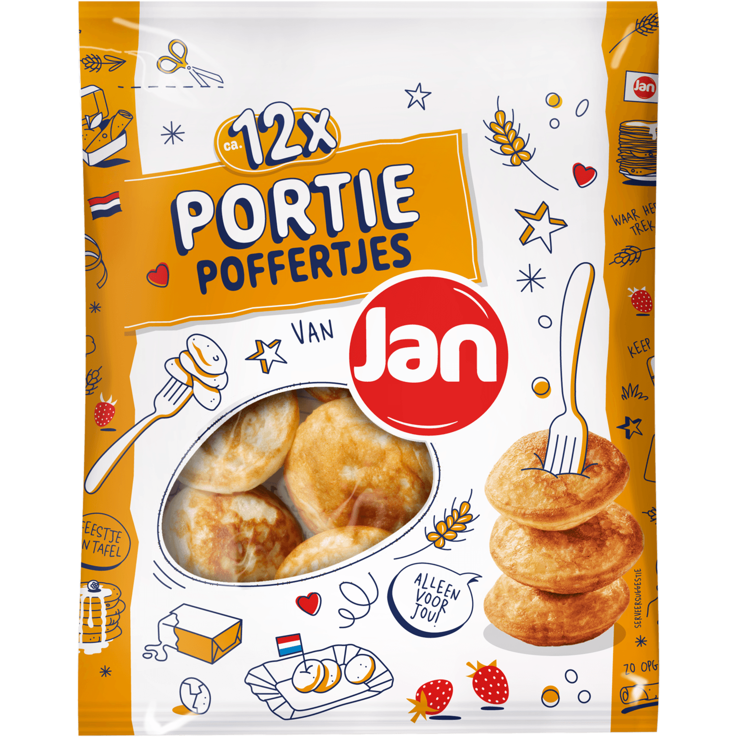 Jan Poffertjes portie 12 stuks