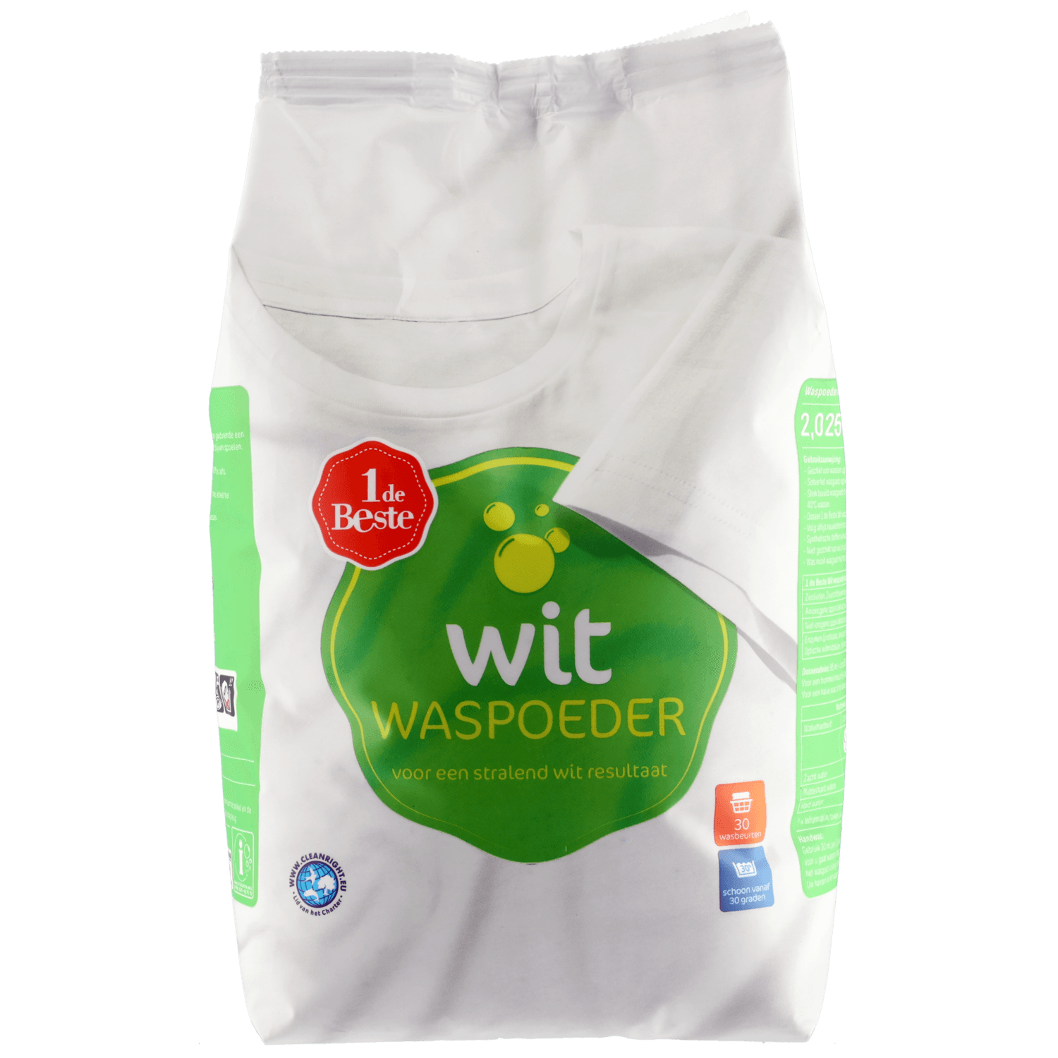 1 De Beste Poeder wasmiddel wit 30 wasbeurten