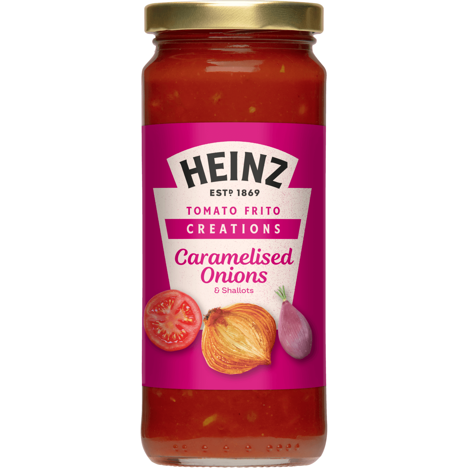 Heinz Tomato Frito Creations met gekarameliseerde uien & sjalotten