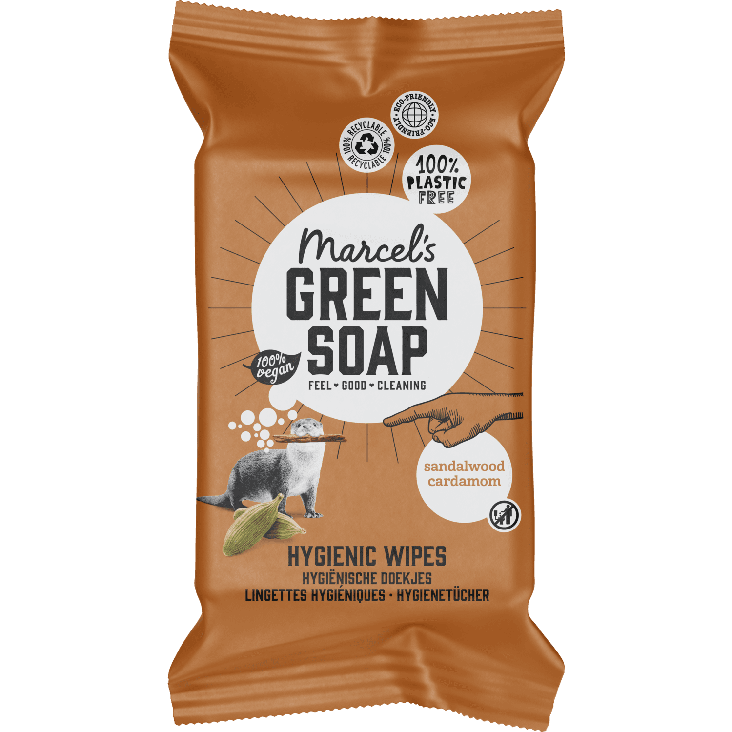 Marcel's Green Soap Reinigingsdoekjes sandalwood cardamom 60 st.