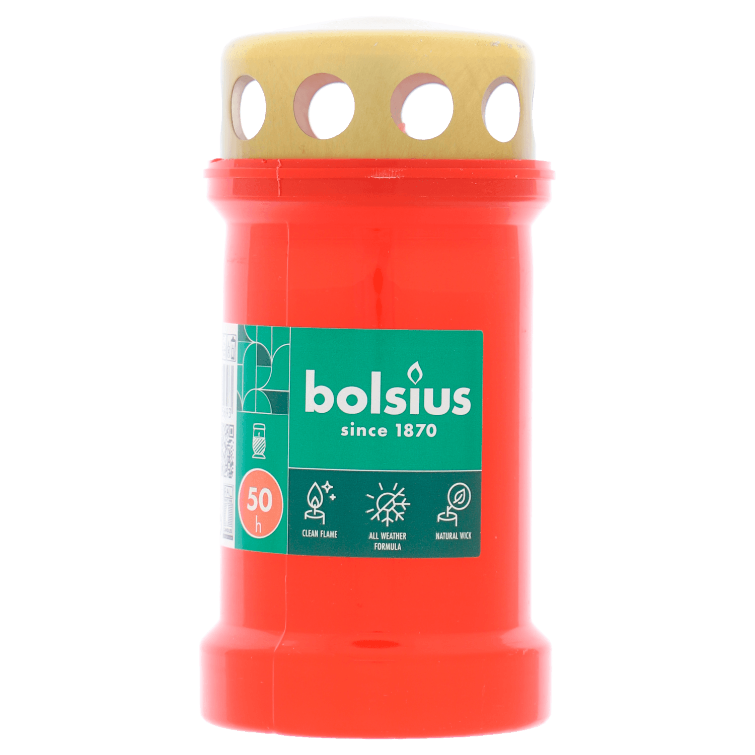 Bolsius Herdenkingslicht met deksel rood