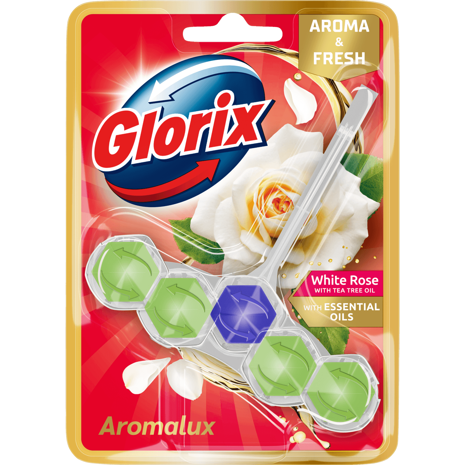 Glorix Toiletblok aroma white roses&tea tree oil