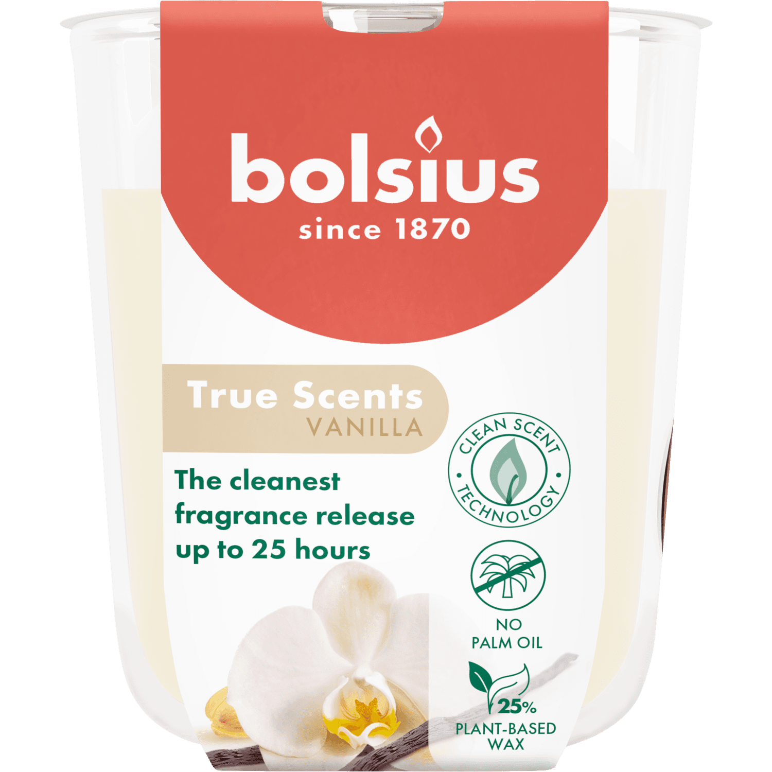 Bolsius Geurglas vanilla 25 uur
