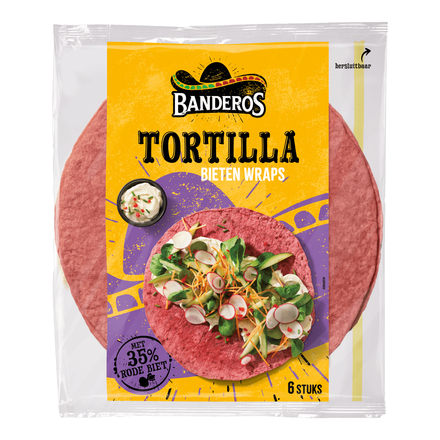 Banderos Rode bieten wraps 6 stuks