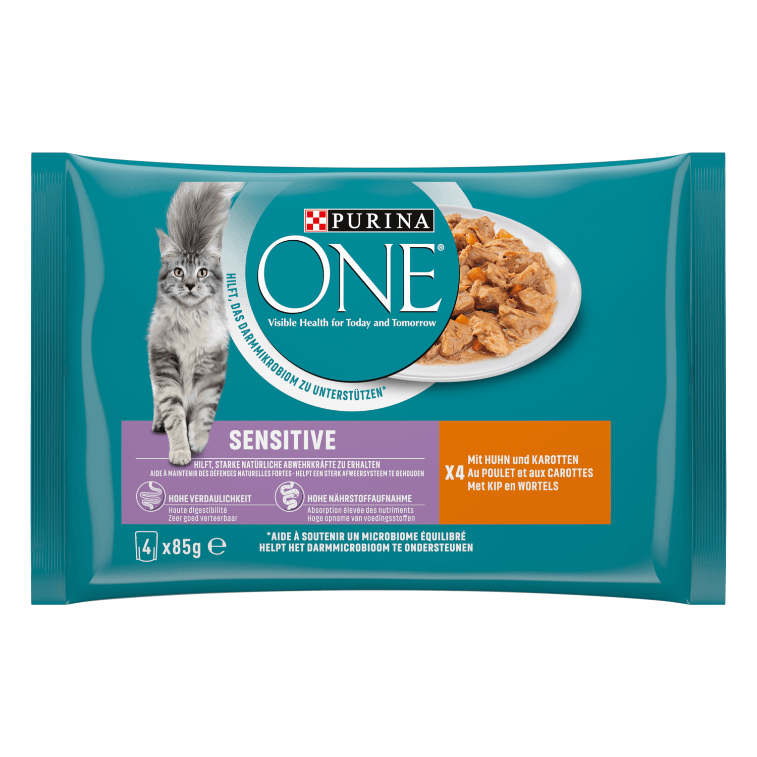 Purina One Kattenvoer sensitive kip 4 st.