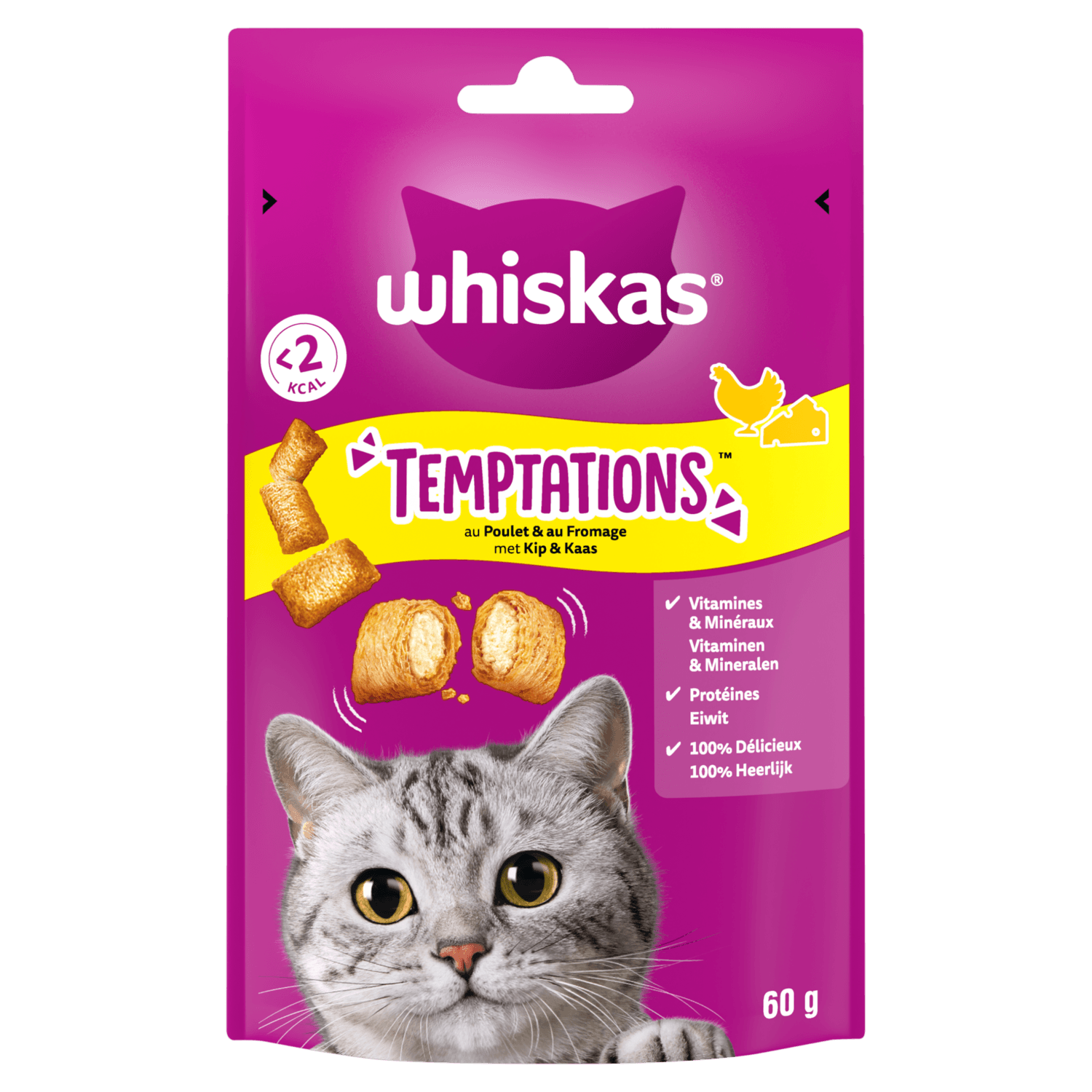 Whiskas Kattensnacks temptations kip-kaas