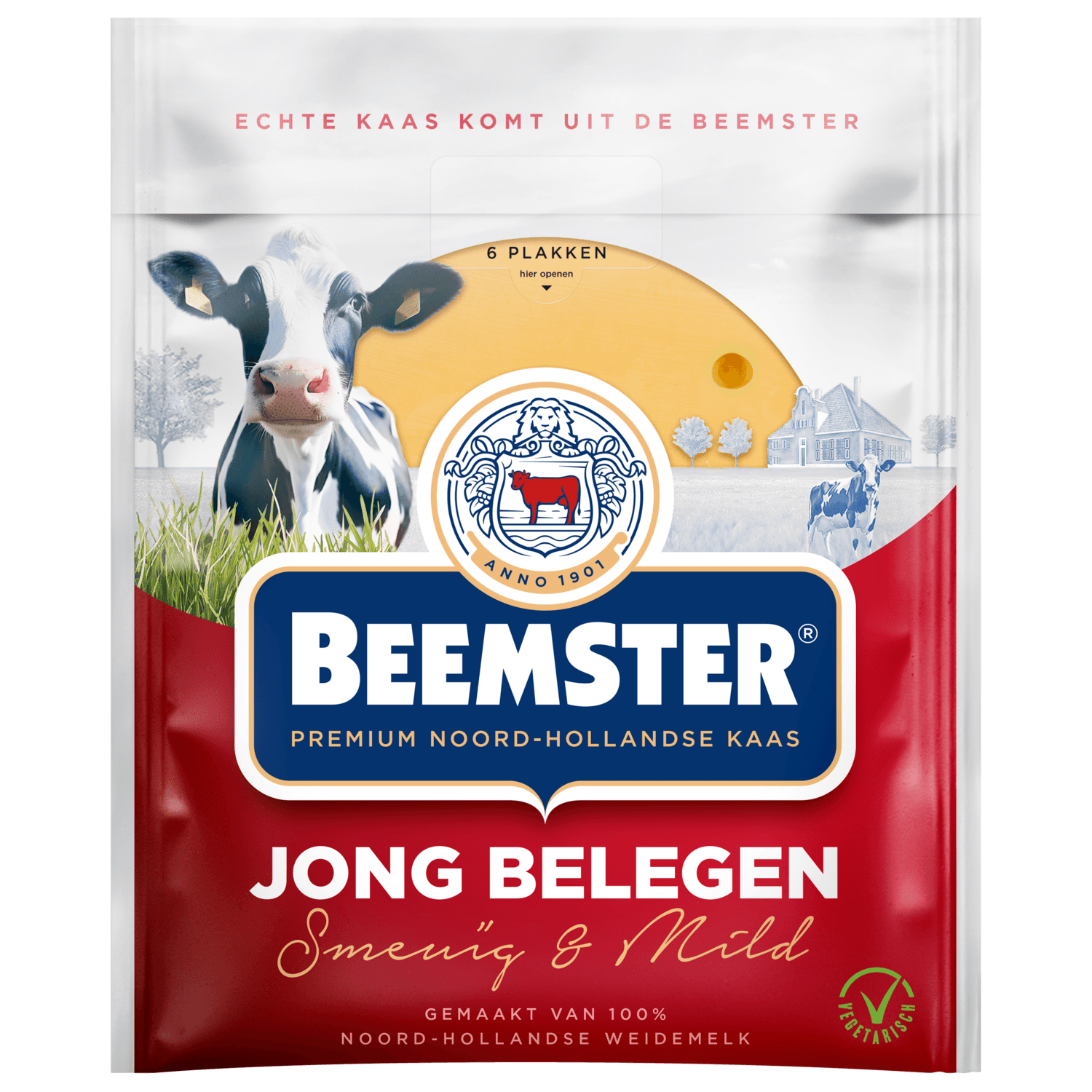 Beemster Jong belegen kaas 48+ plakken