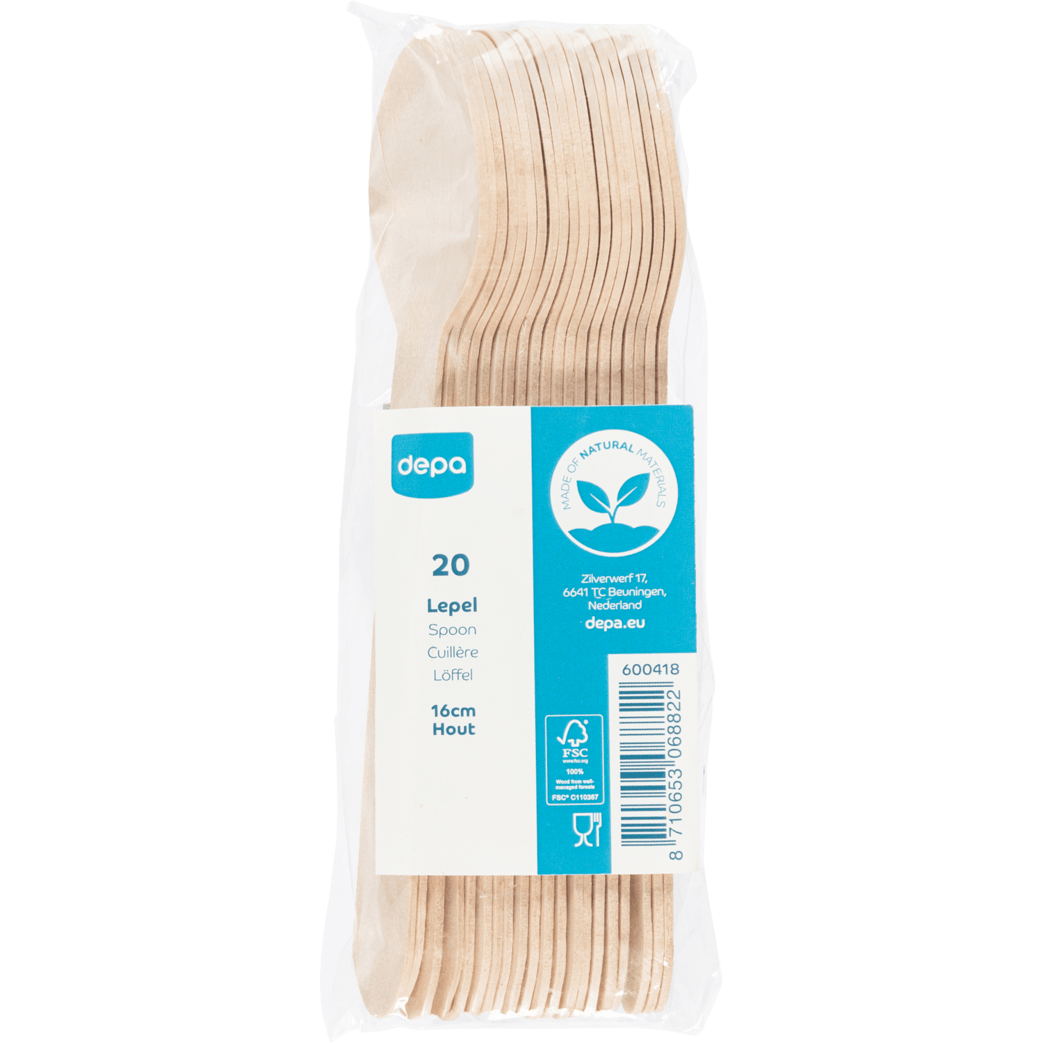 Depa Lepel hout 16 cm