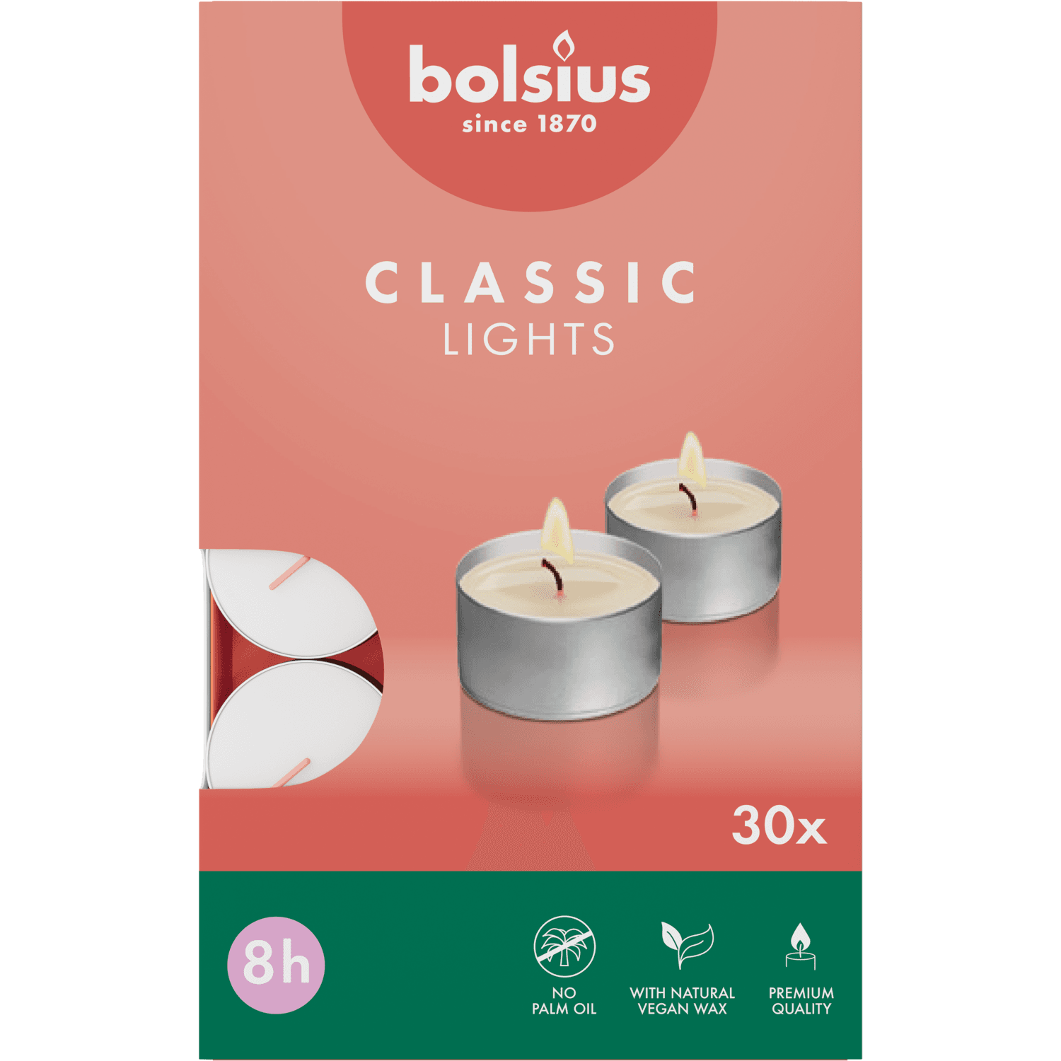 Bolsius Theelichten wit 8 uur