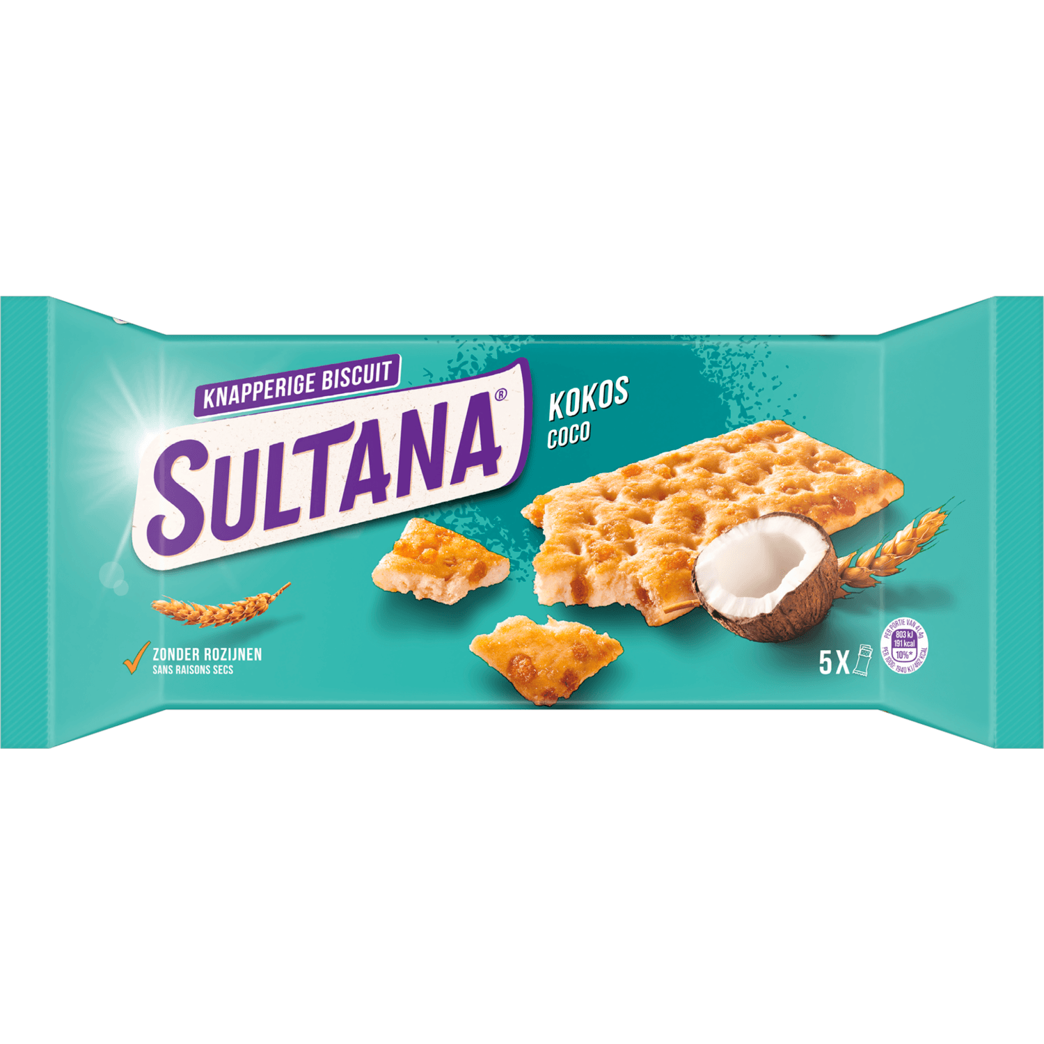 Sultana Knappers kokos 5x 3st.