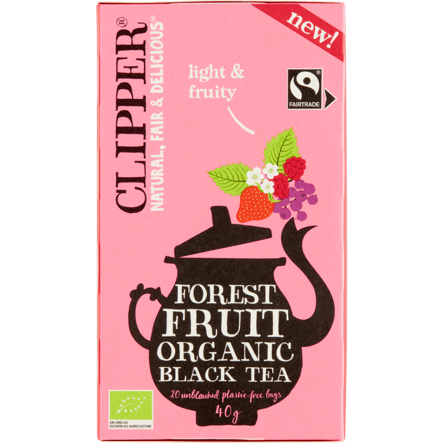 Clipper Zwarte thee forest fruit 20 zk.