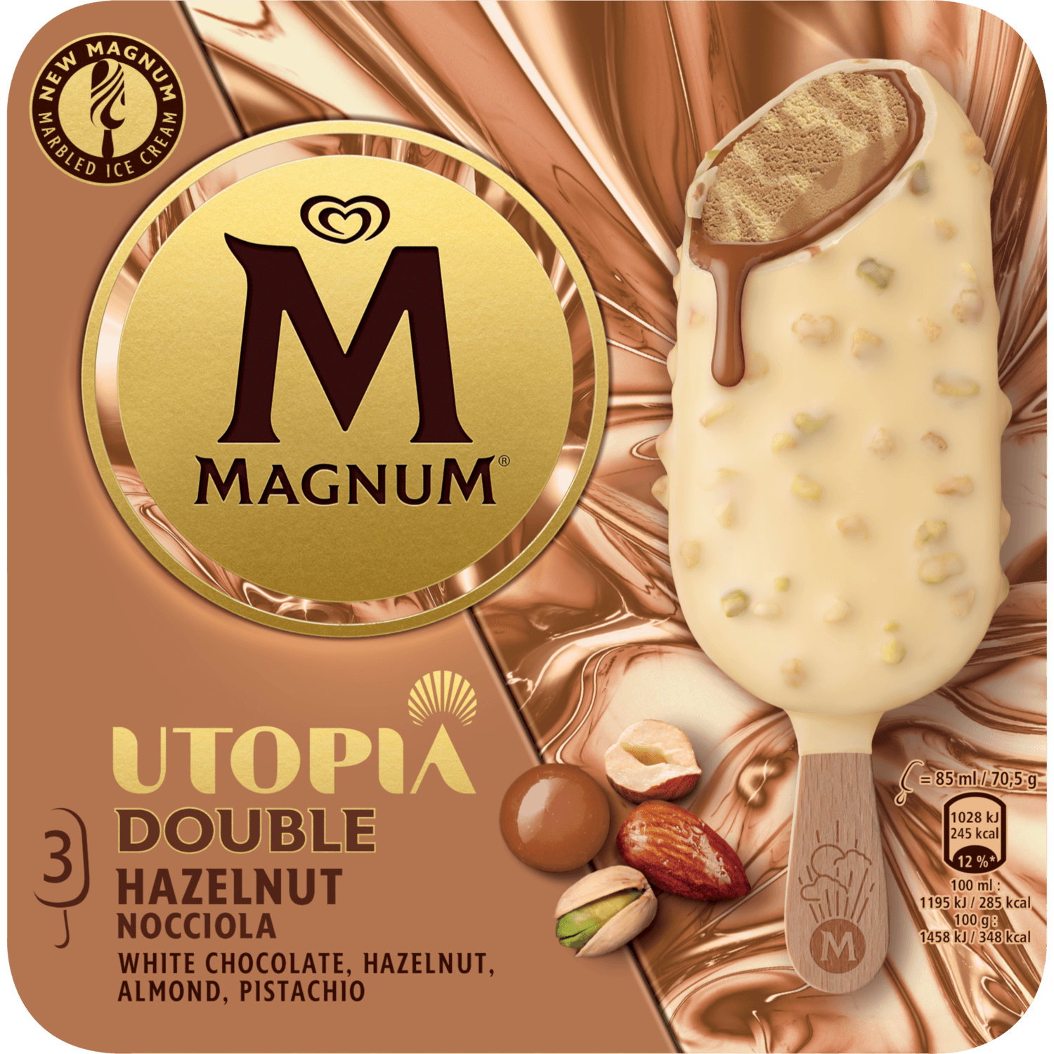 Ola Double hazelnut sticks 3 stuks