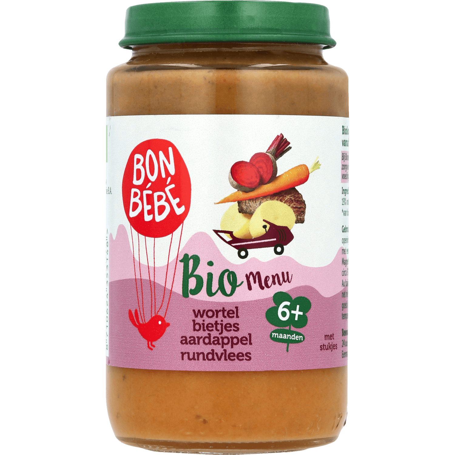 Bonbébé Biomenu 06m614 wortel bietjes aardappel rundvlees 6+ maanden