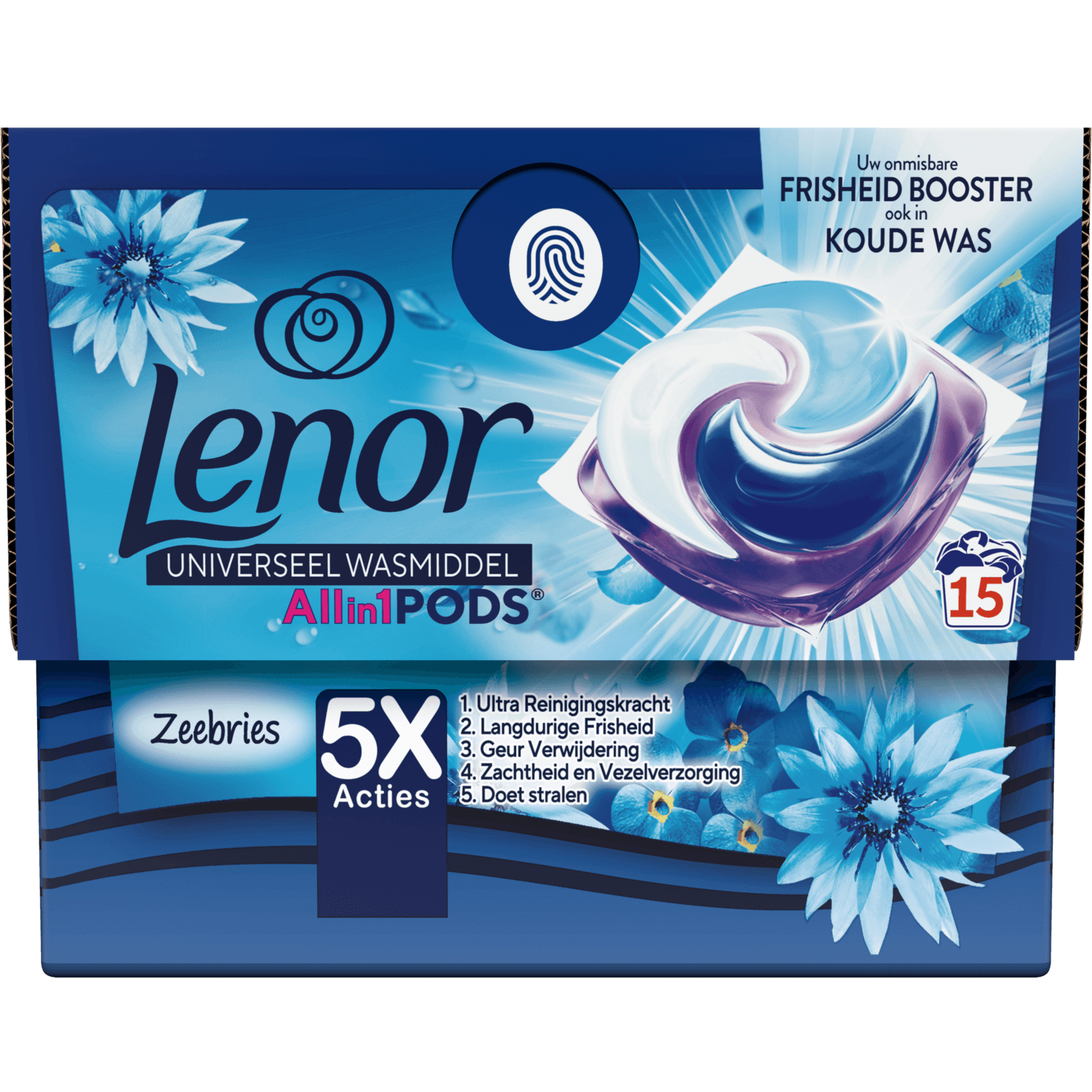 Lenor Vloeibaar wasmiddel all-in-1 pods zeebries