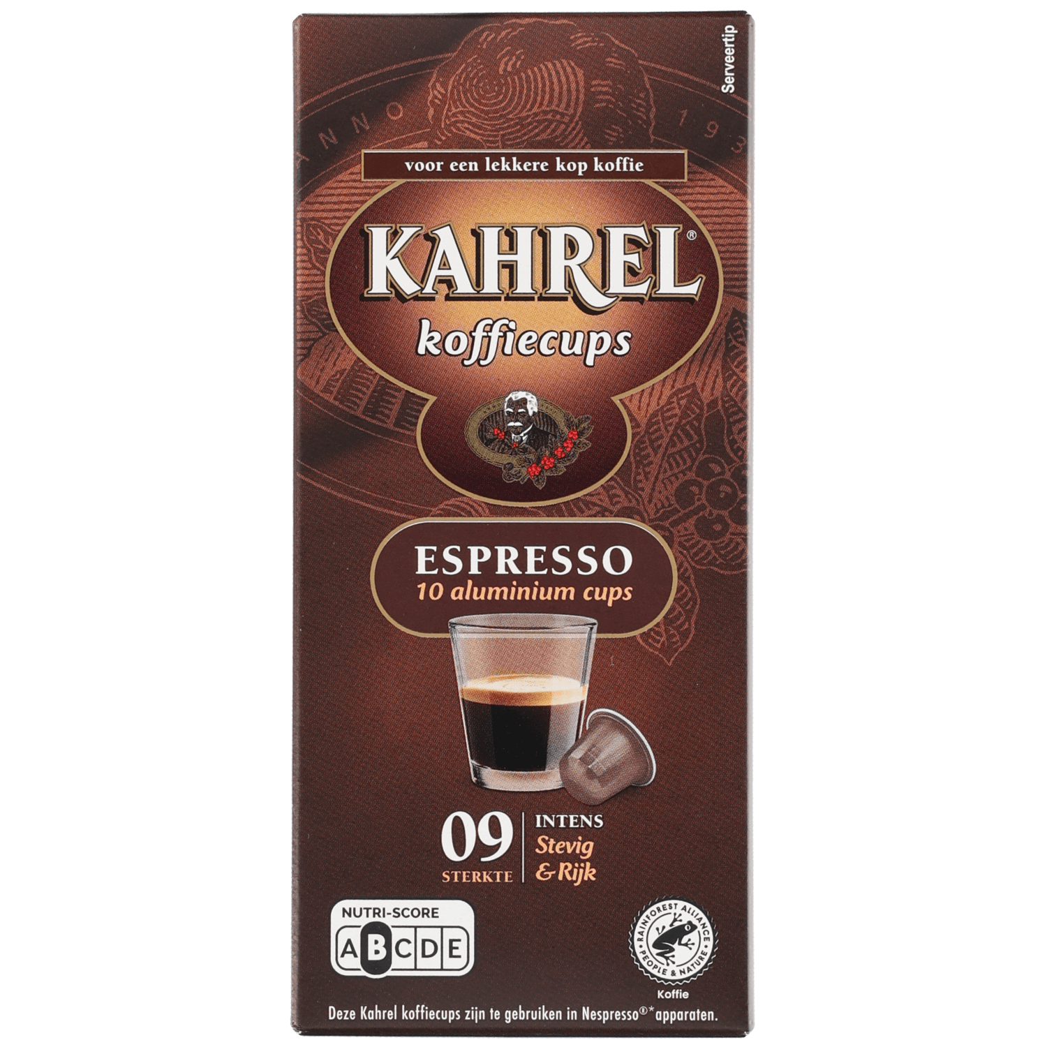 Kahrel Koffiecups espresso sterkte 9